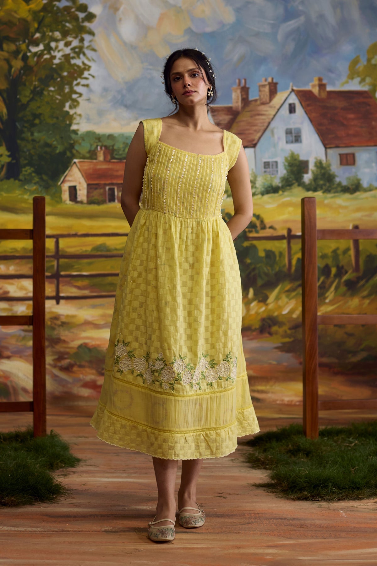Sunray Checkered Dress