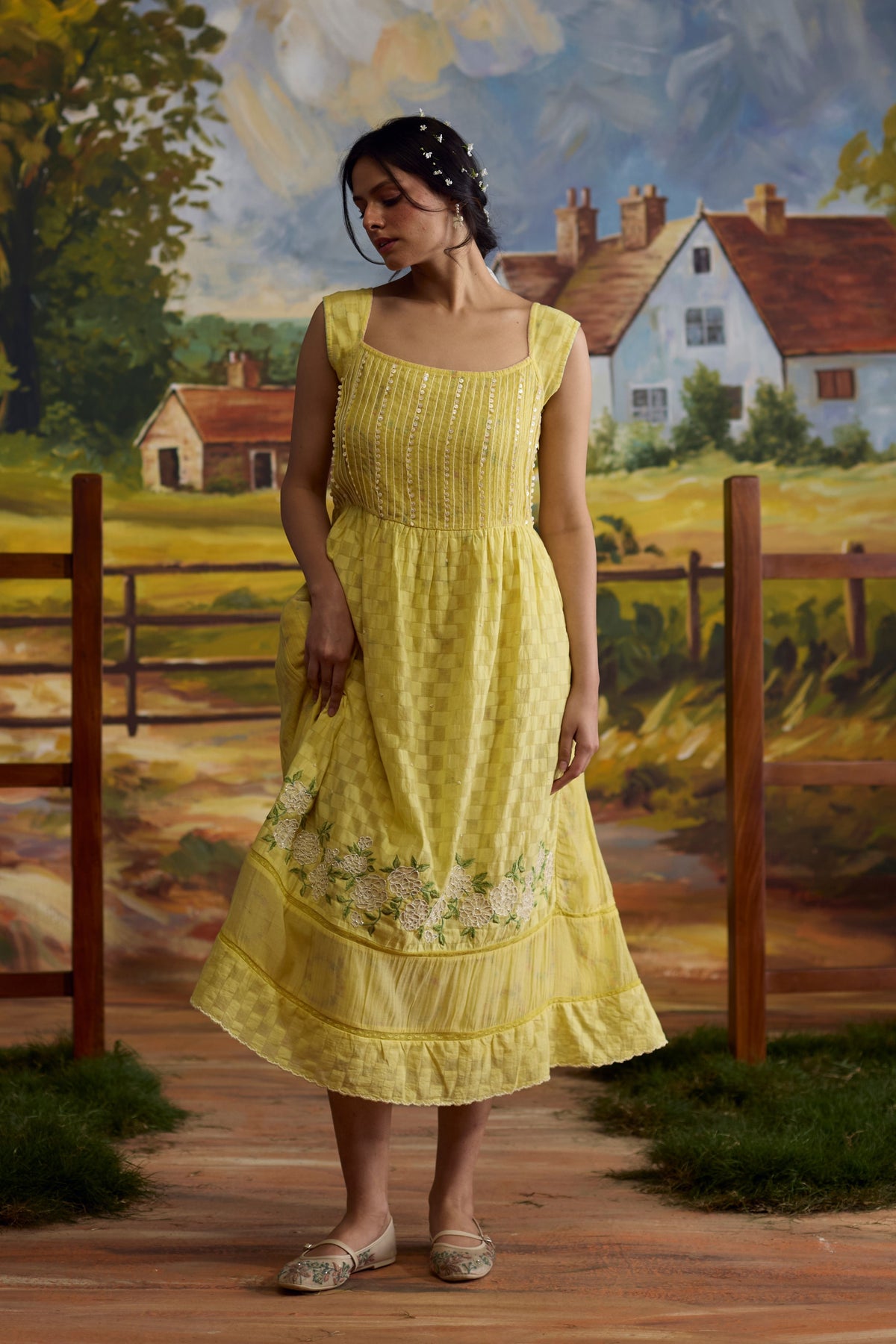 Sunray Checkered Dress