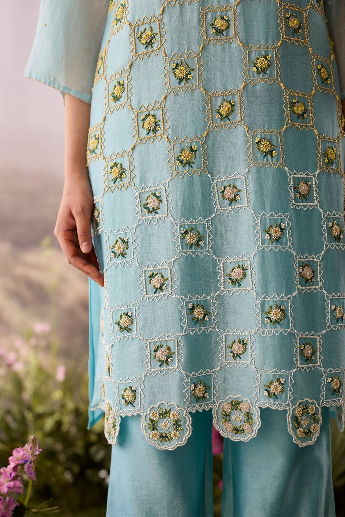 Azure Beaded Kurta