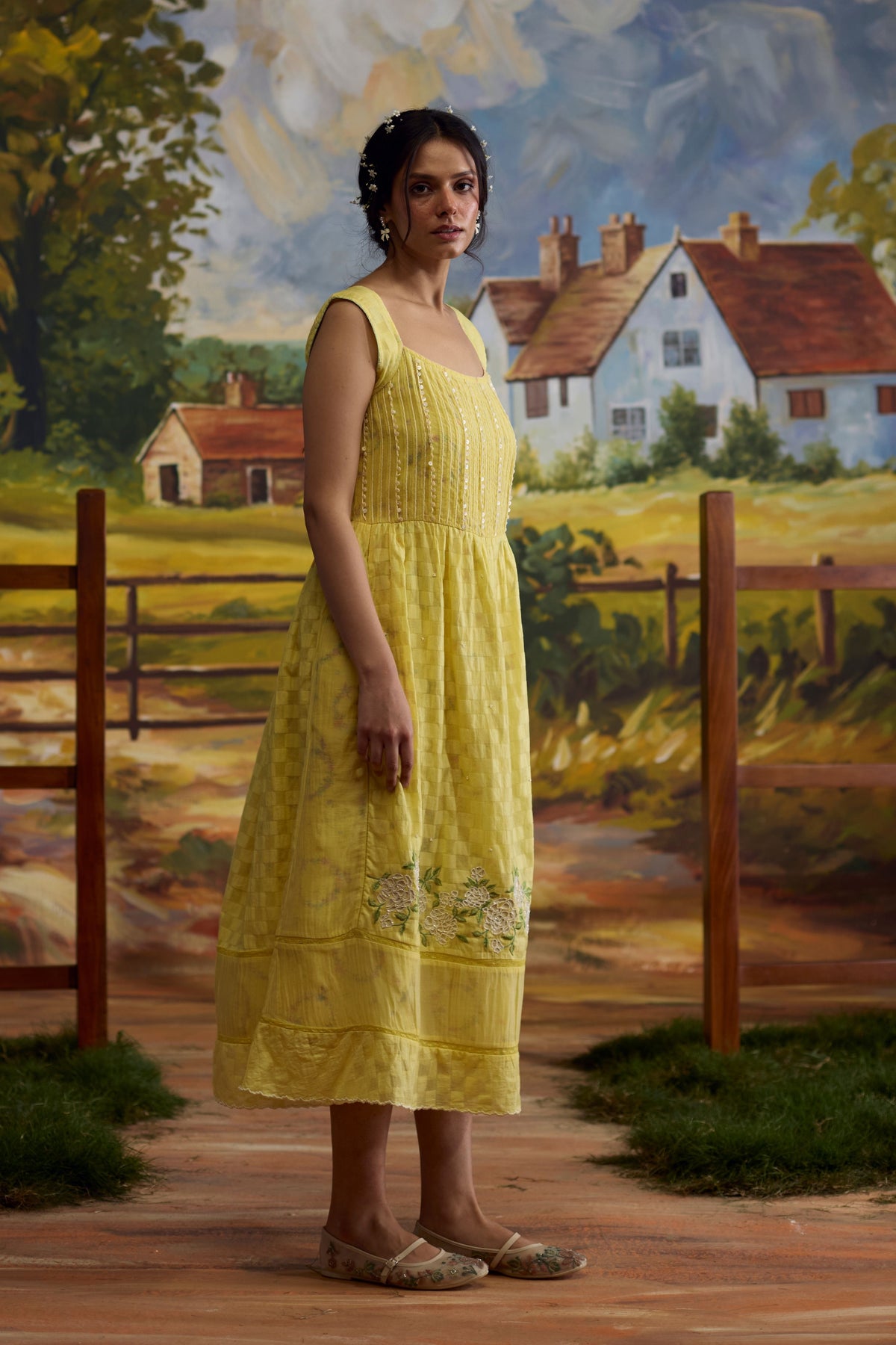 Sunray Checkered Dress