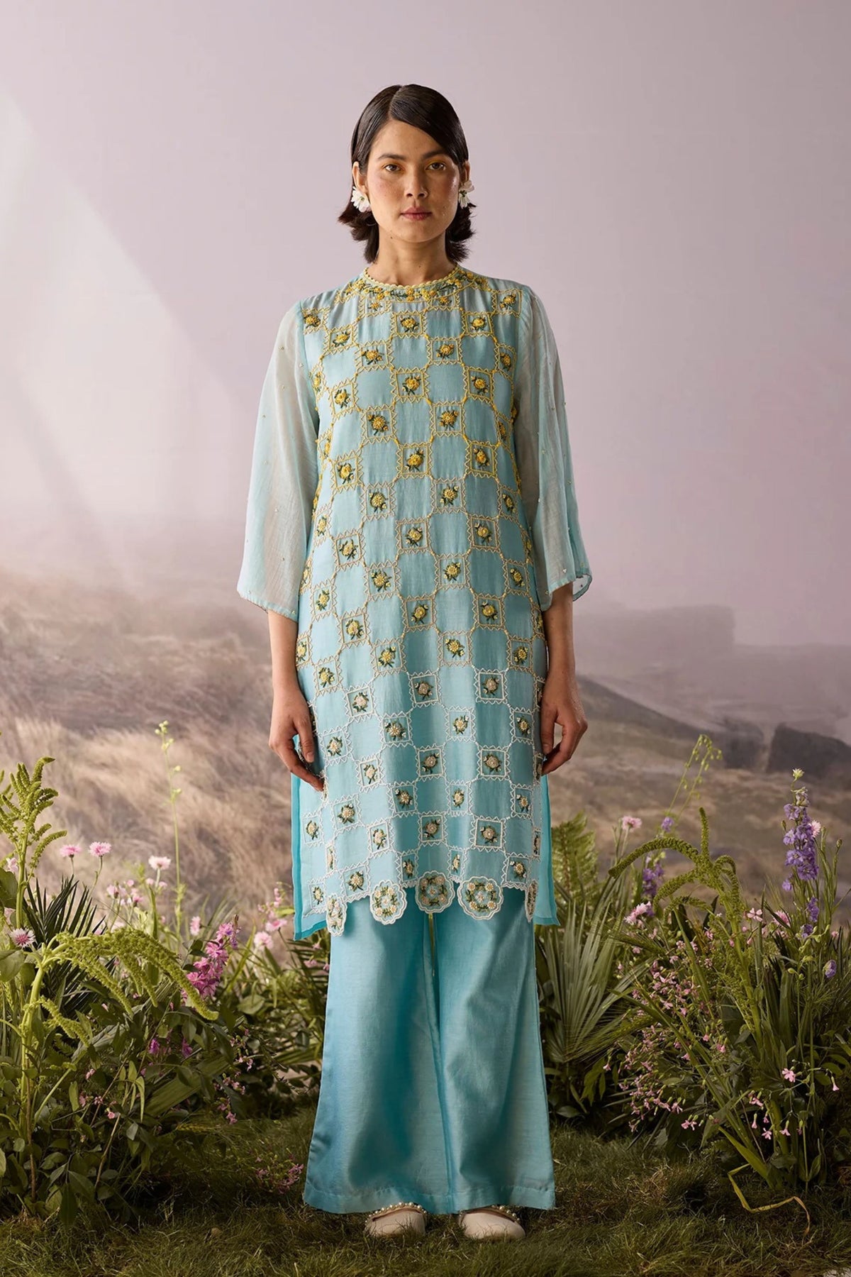 Azure Beaded Kurta