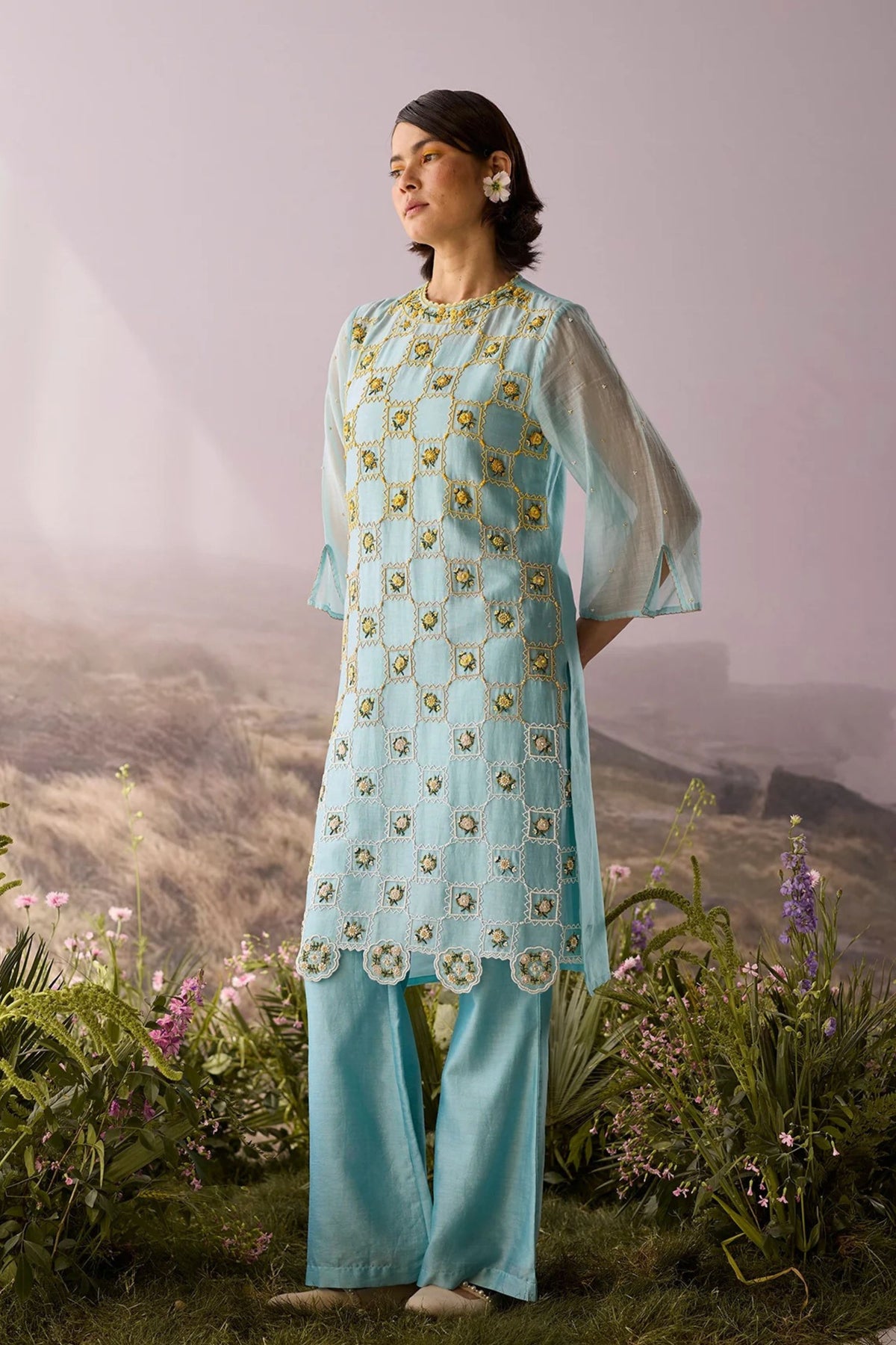 Azure Beaded Kurta