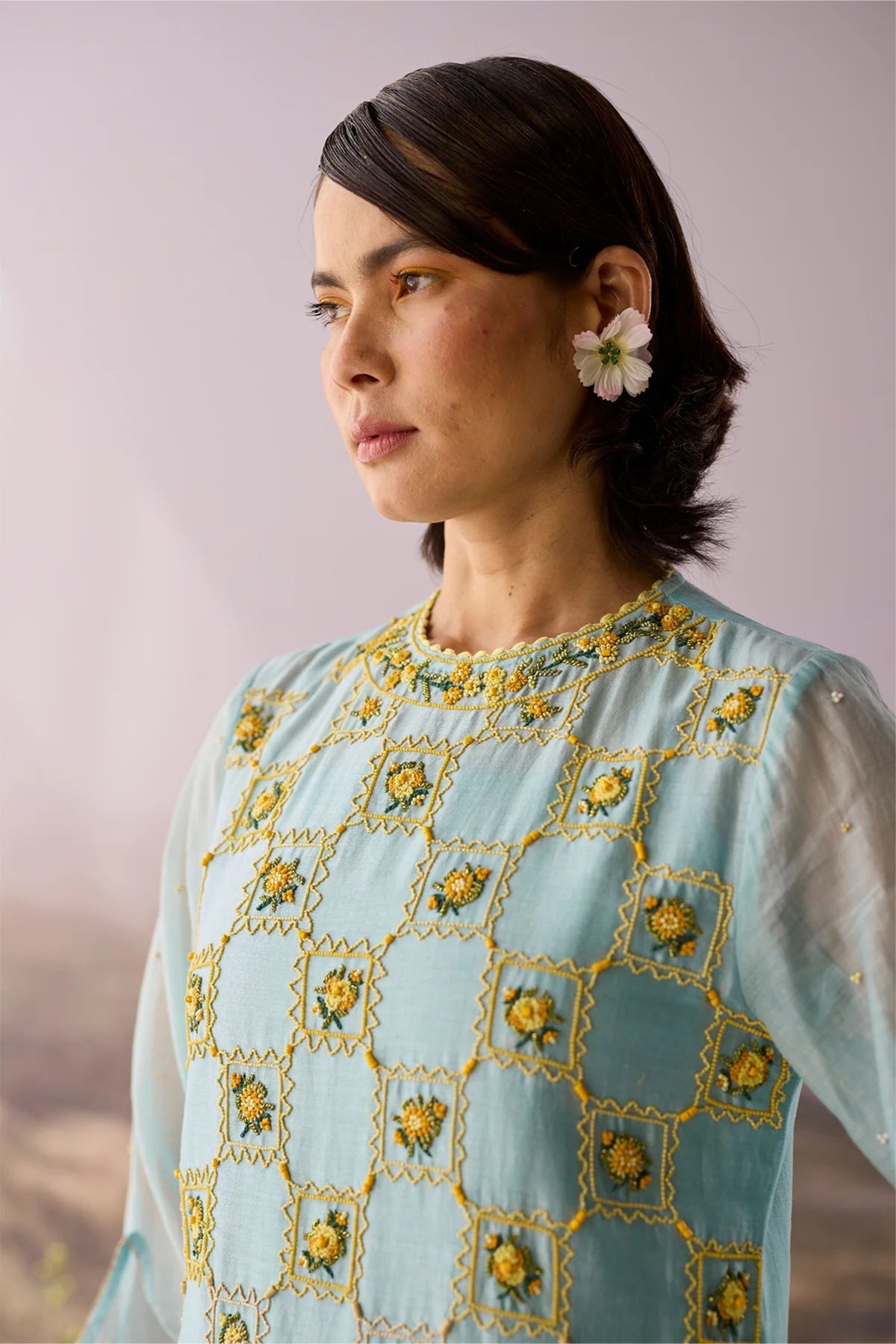 Azure Beaded Kurta