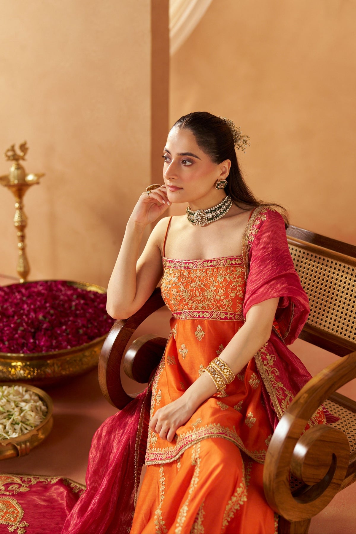 Najma Burnt Orange Kurta Set