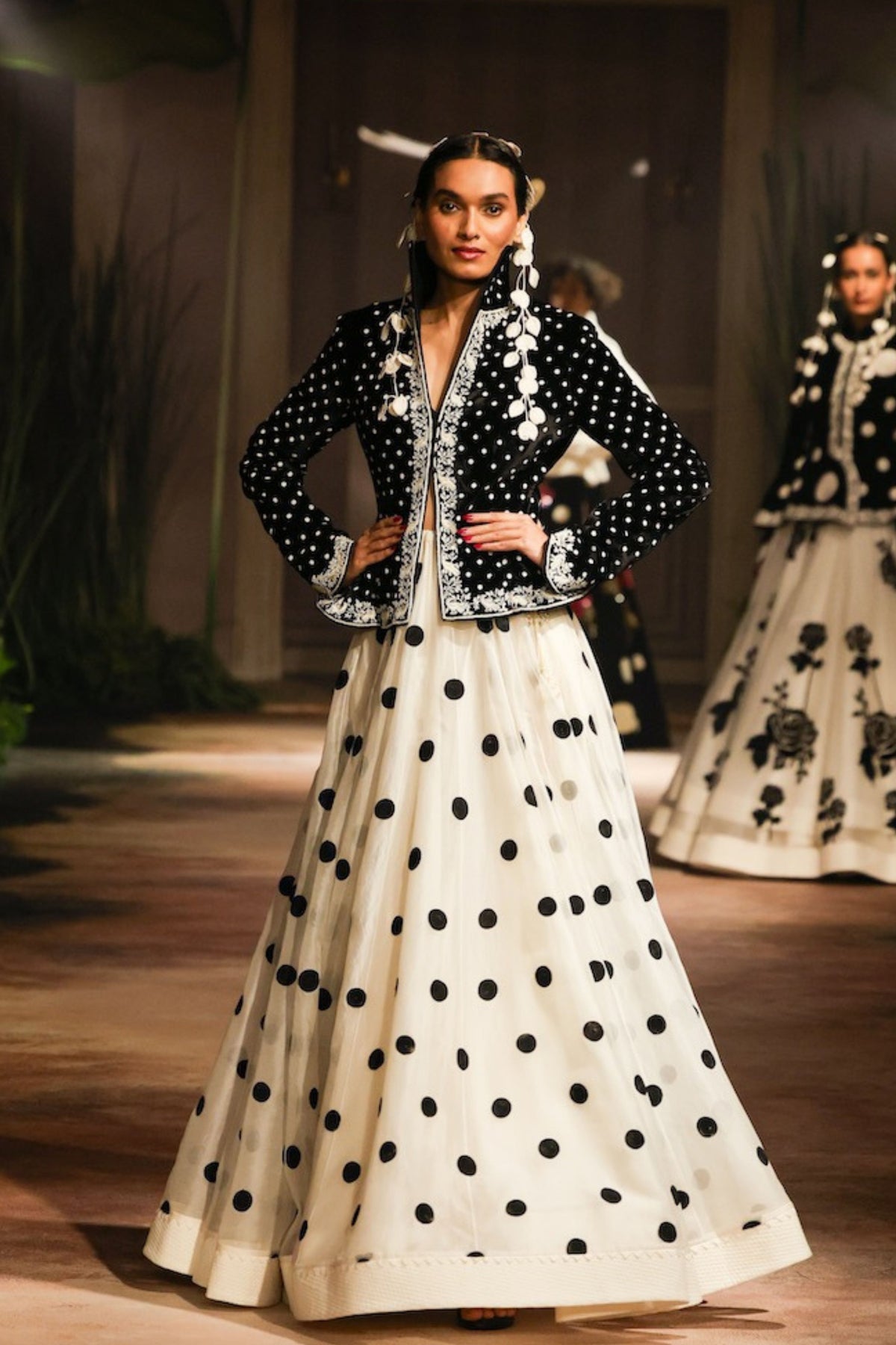 Velvet Organza Lehenga Set