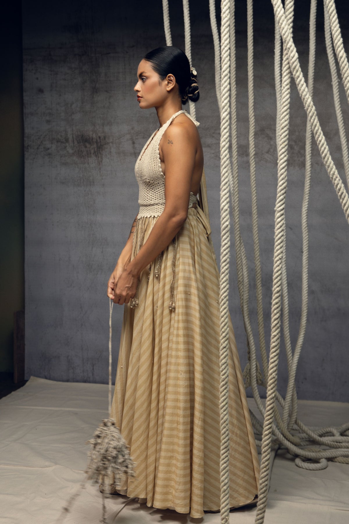 Ivory Crochet Maxi Dress