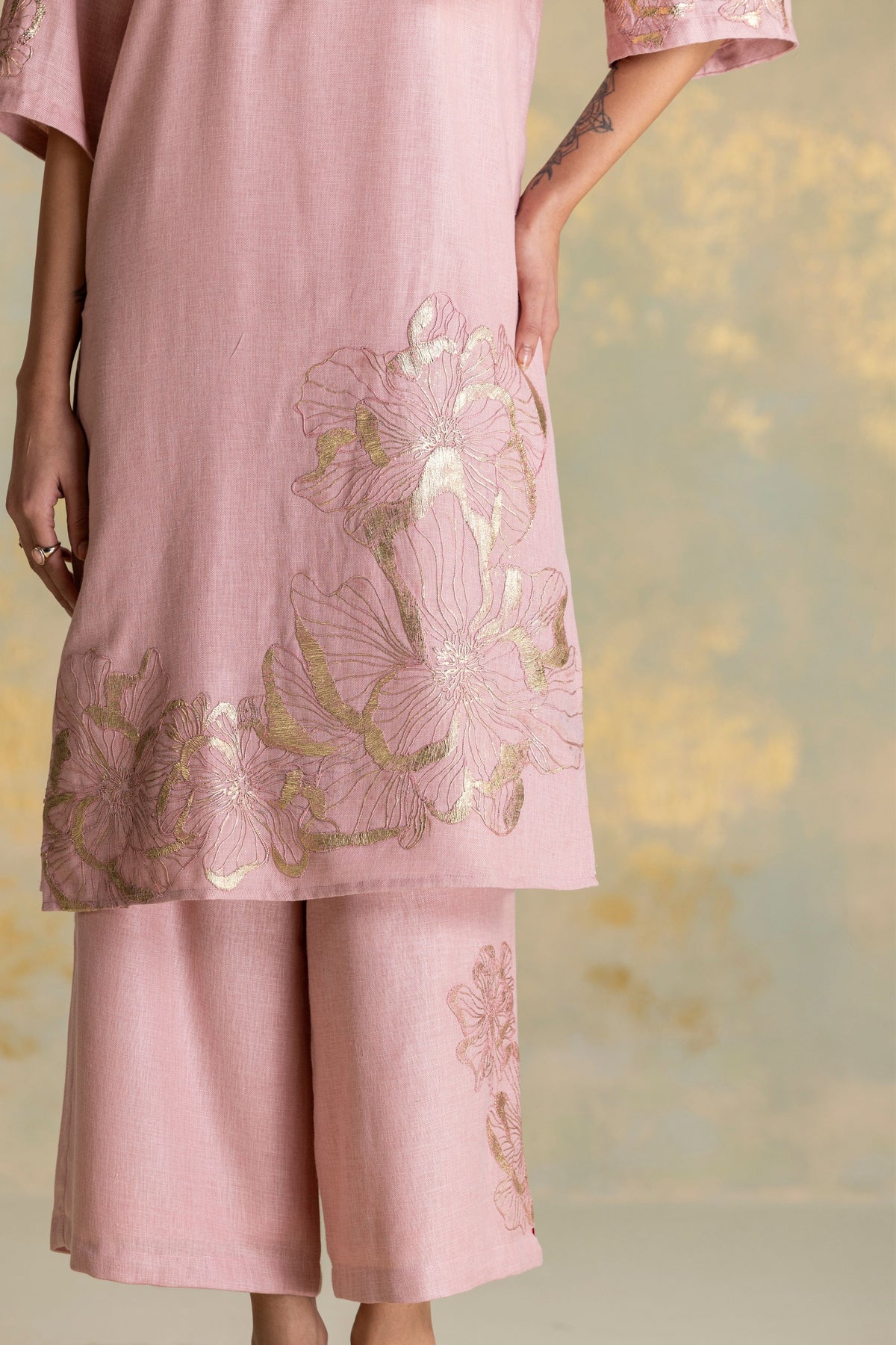 Golden Grace Kurta Set