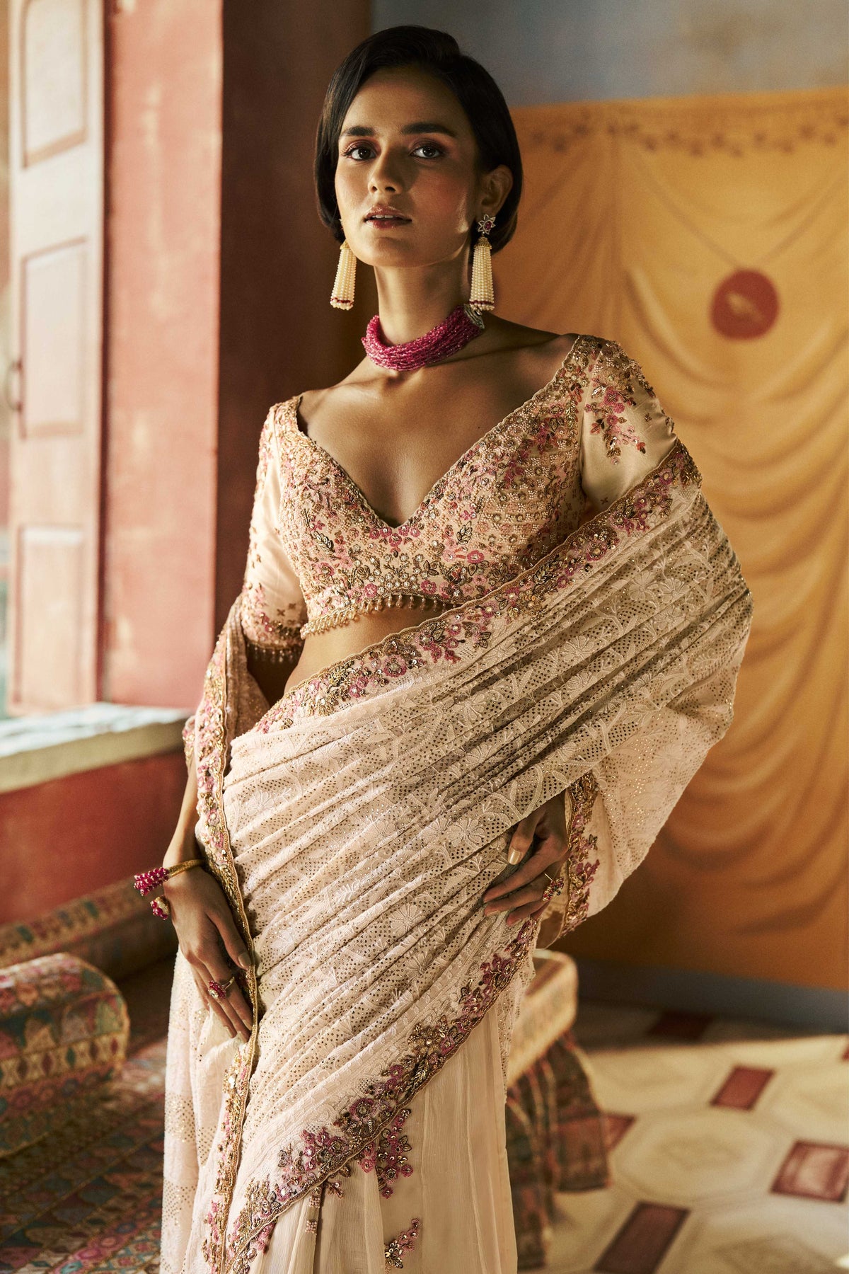 Fleurmist Chikankari Saree Set