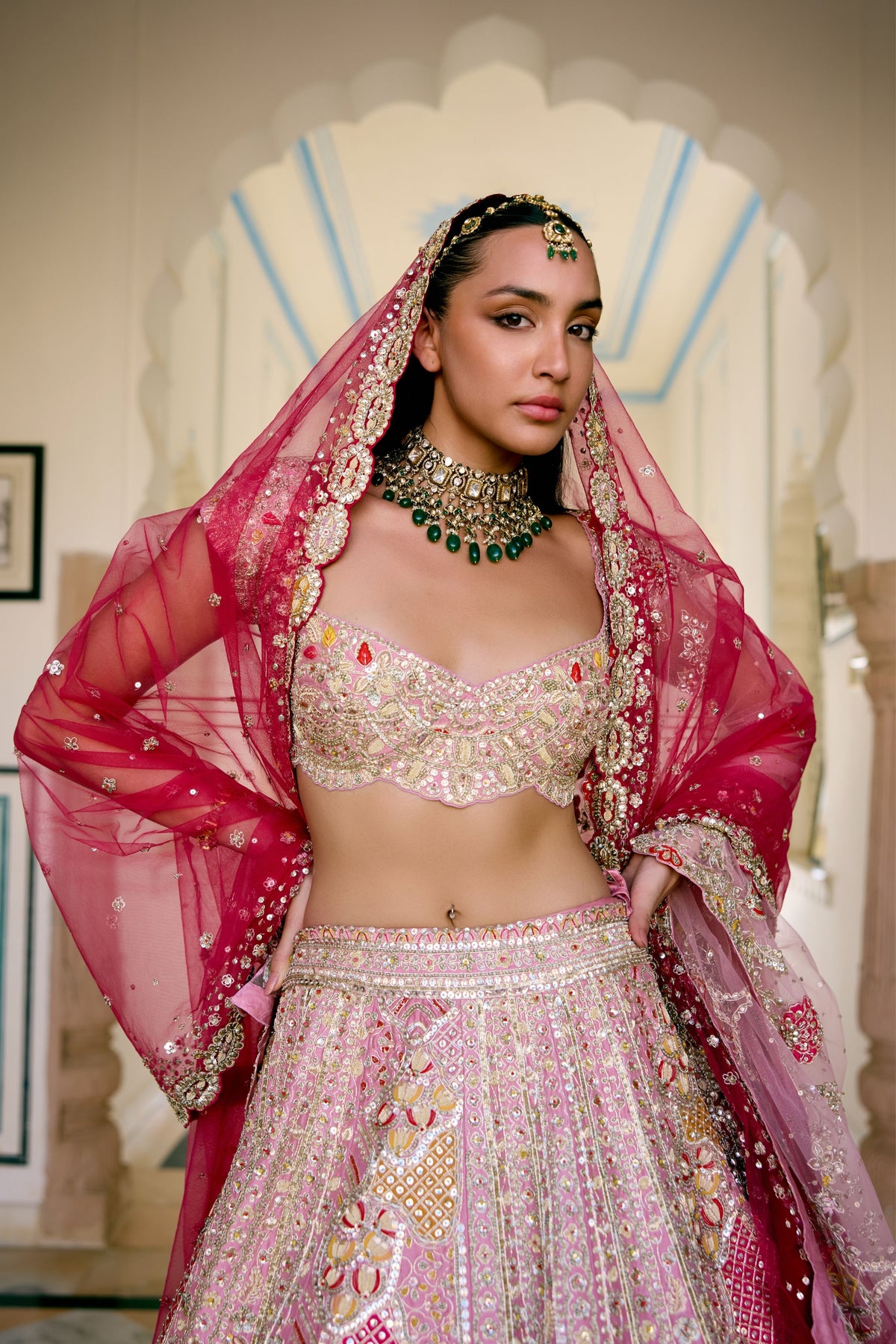 Bridal Lehenga Set in Pink