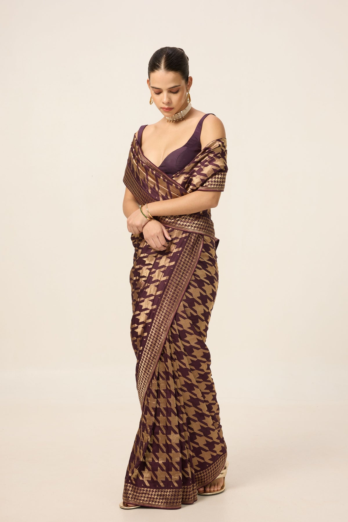 Burgundy Gerum Saree