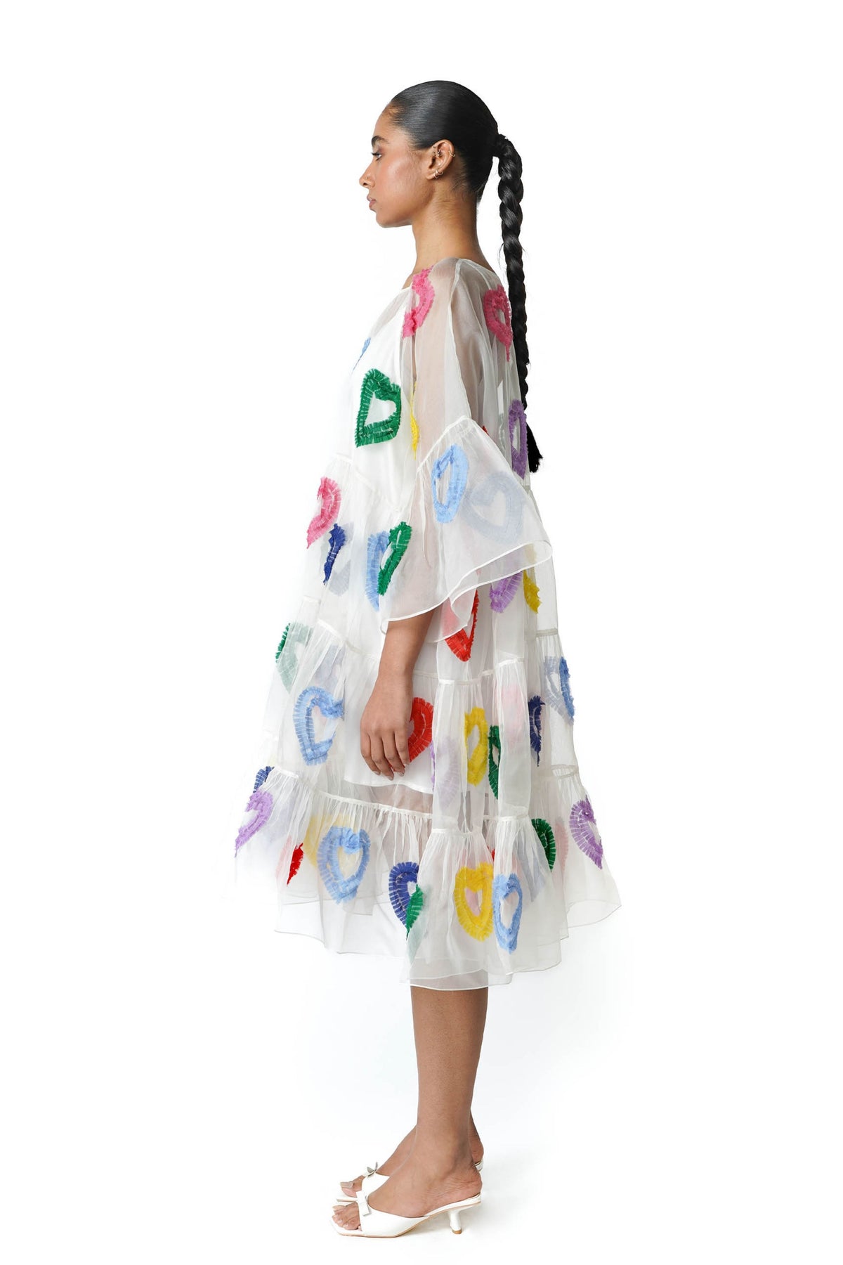 All Hearts Organza Tier White Dress