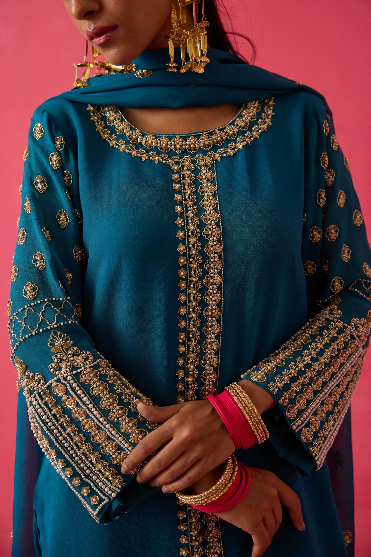 Persian Teal Green Kurta Set
