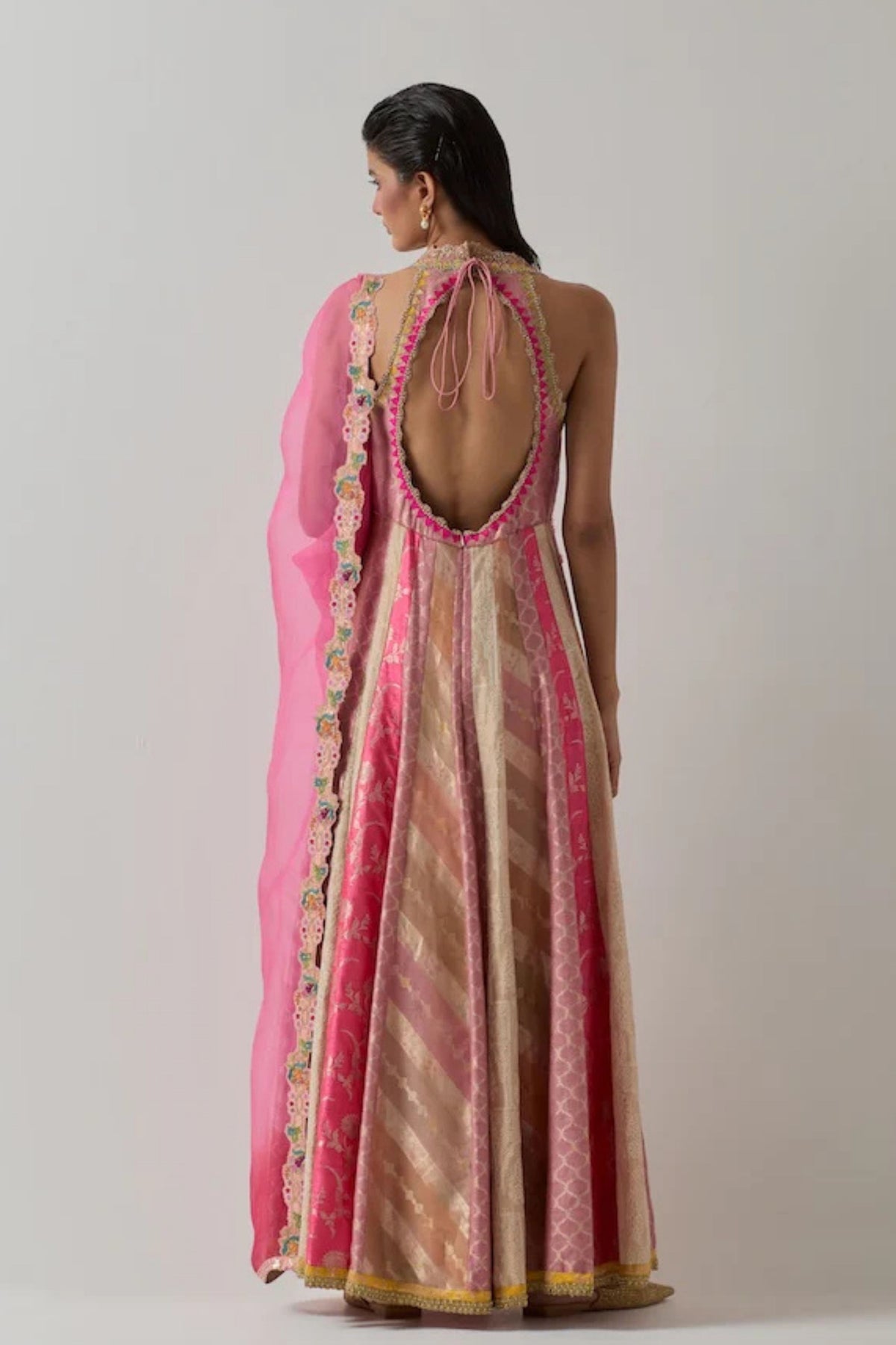 Pink Embellished Anarkali Set