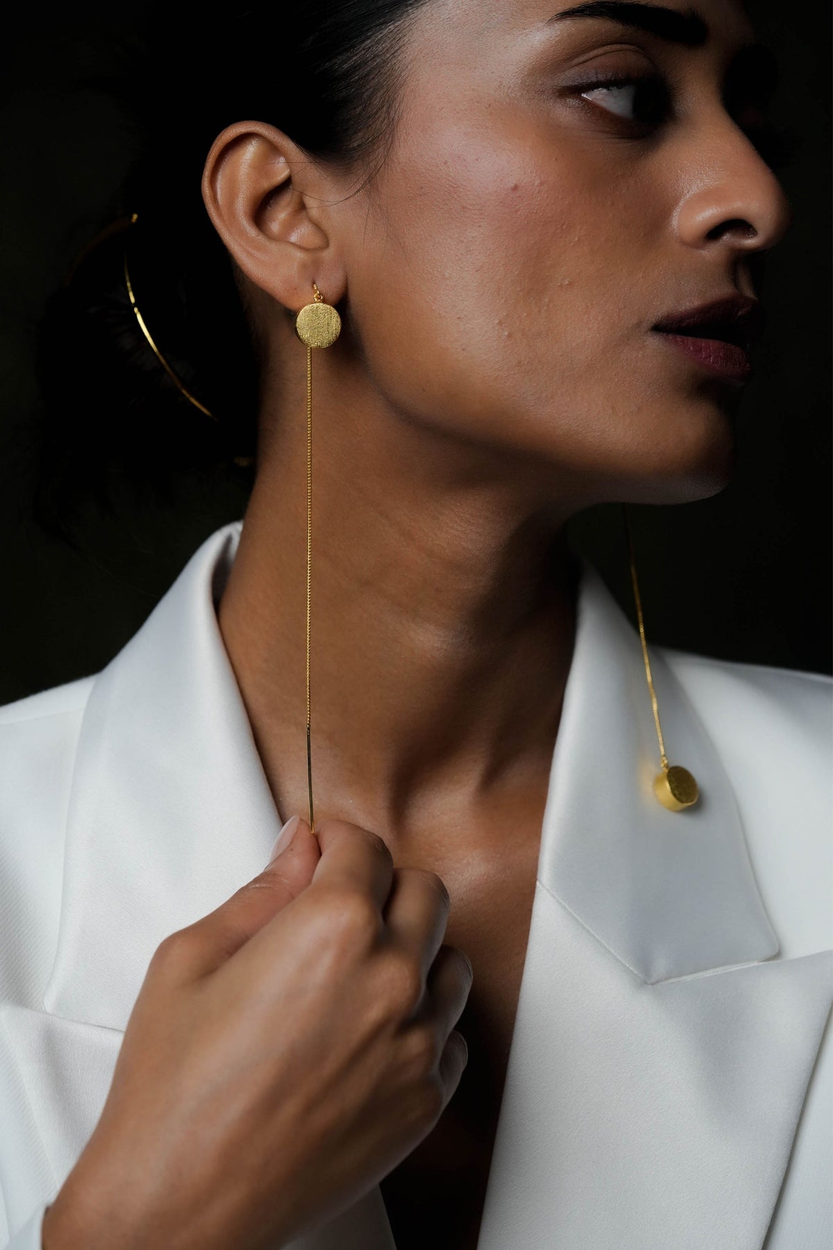 Shooting Moon Golden Earrings