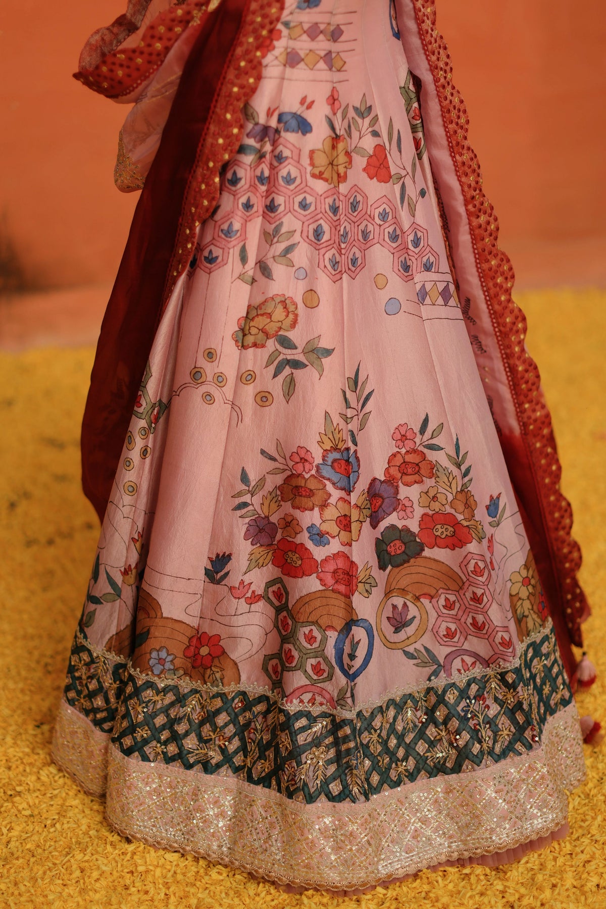Lavender Kalam Lehanga Set