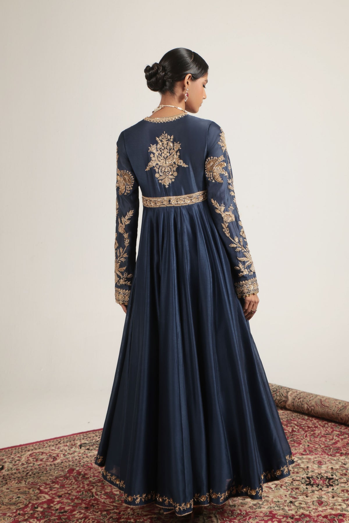 Blue Heavy Yoke Kalidar Set