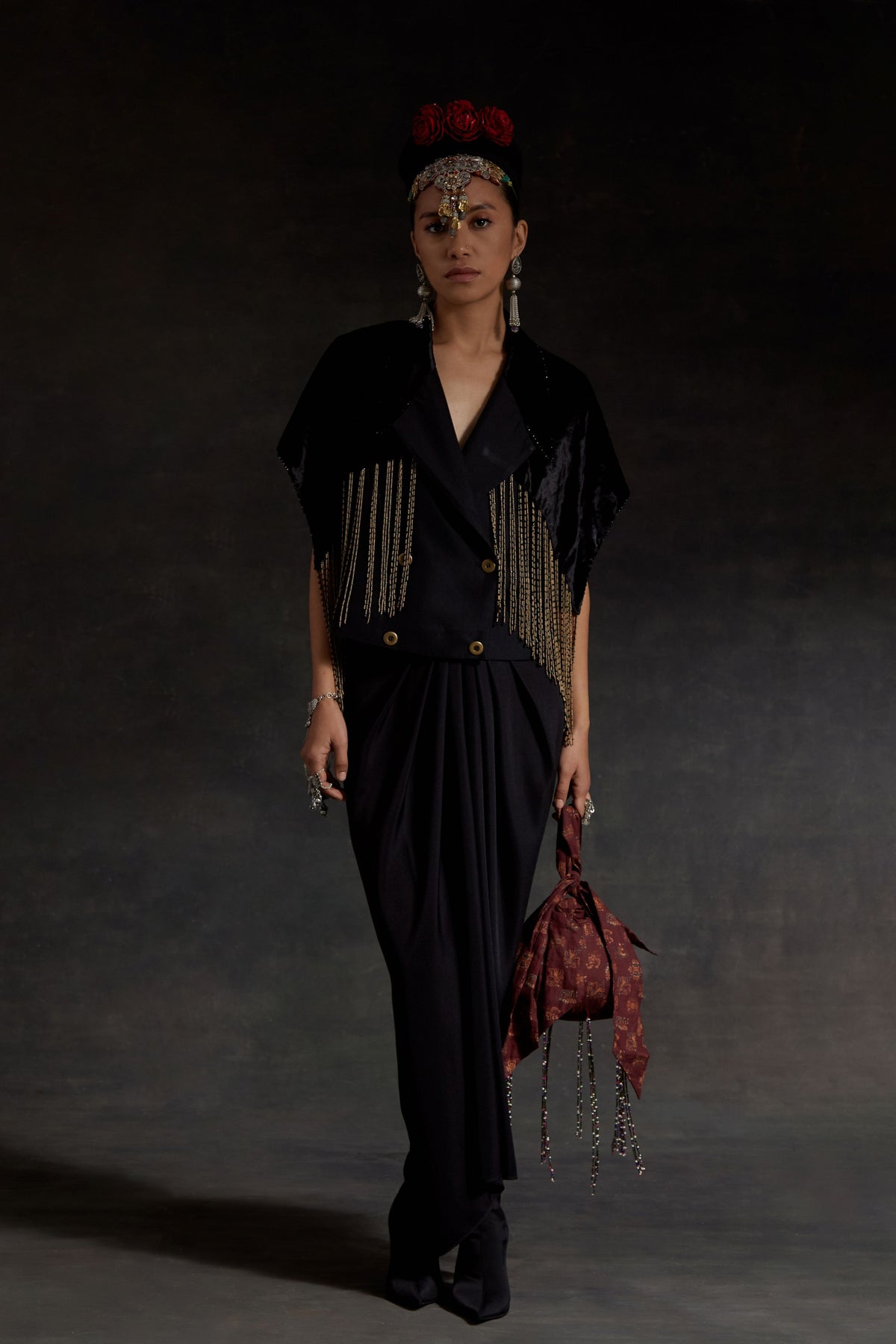 Surmai Zoa Cropped Trench Set