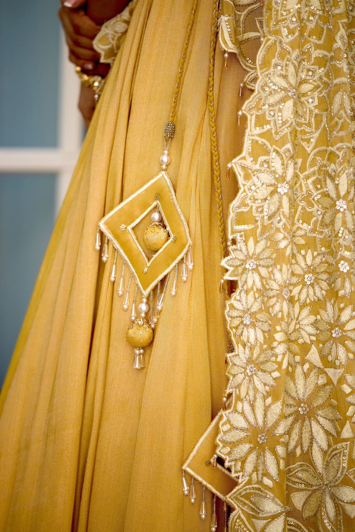 Marigold Muse Draped Lehenga Set