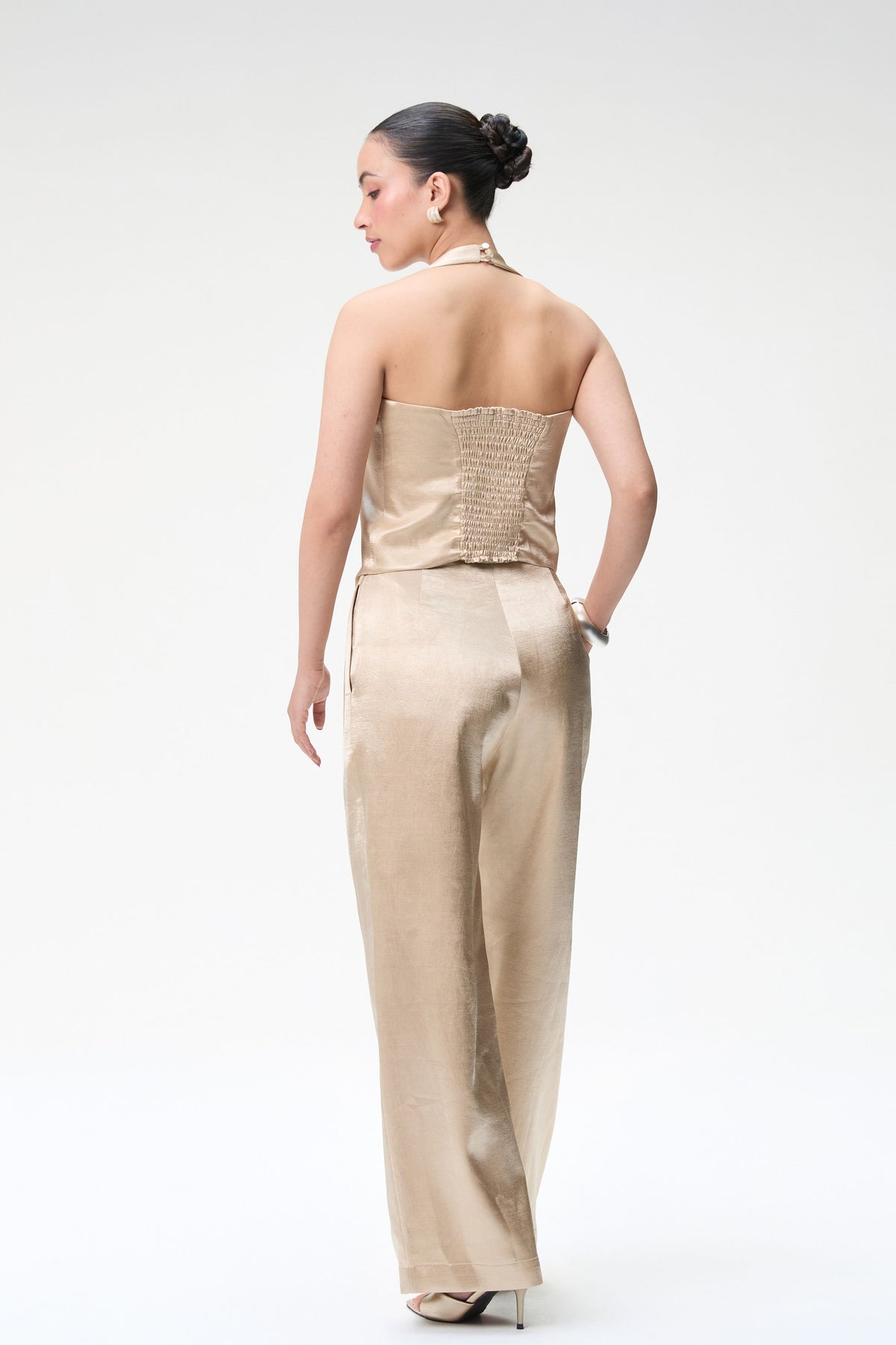 Champagne Trouser With Pleats