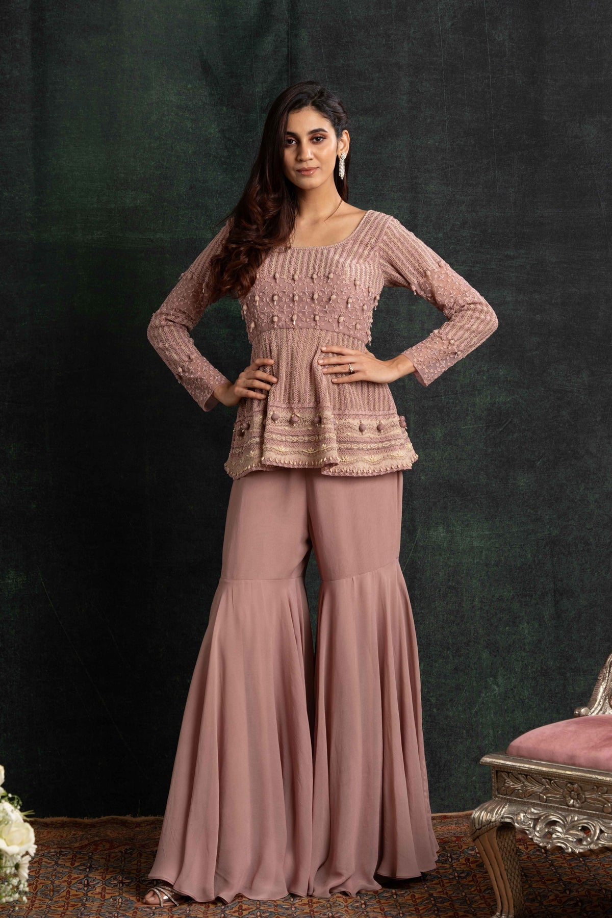 Embroidery Sharara Set