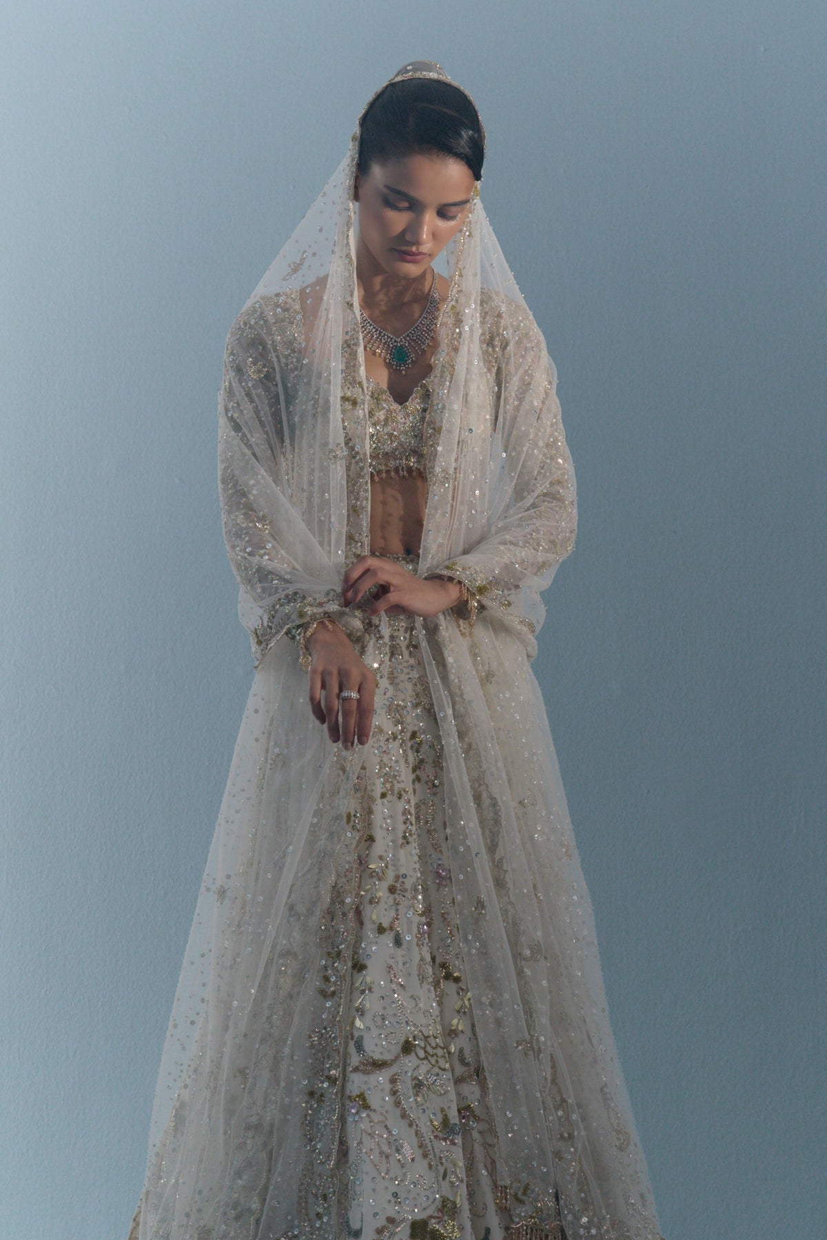 Ivory Fitted Lehenga Set