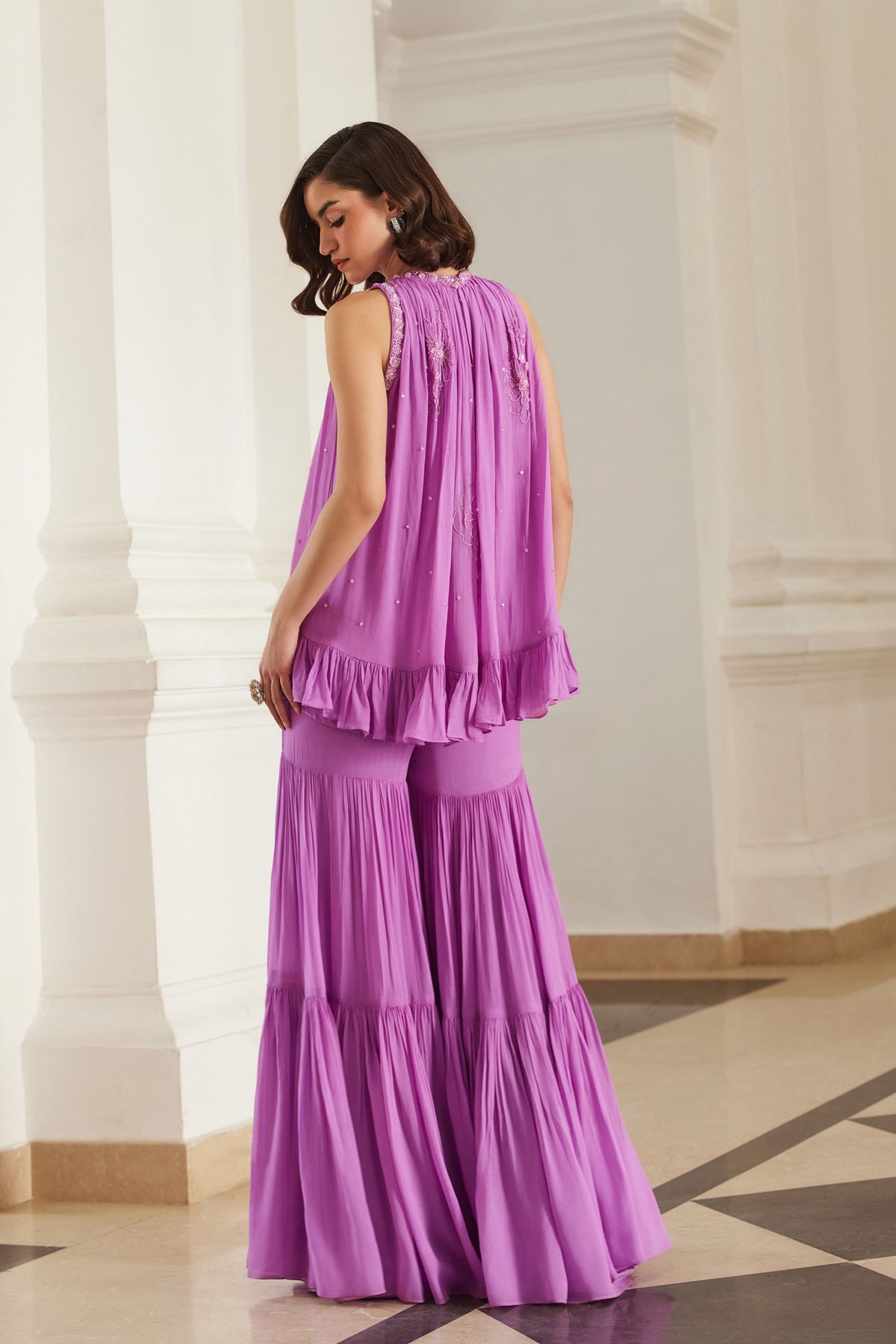 Bubblegum Pink Halterneck Top Sharara