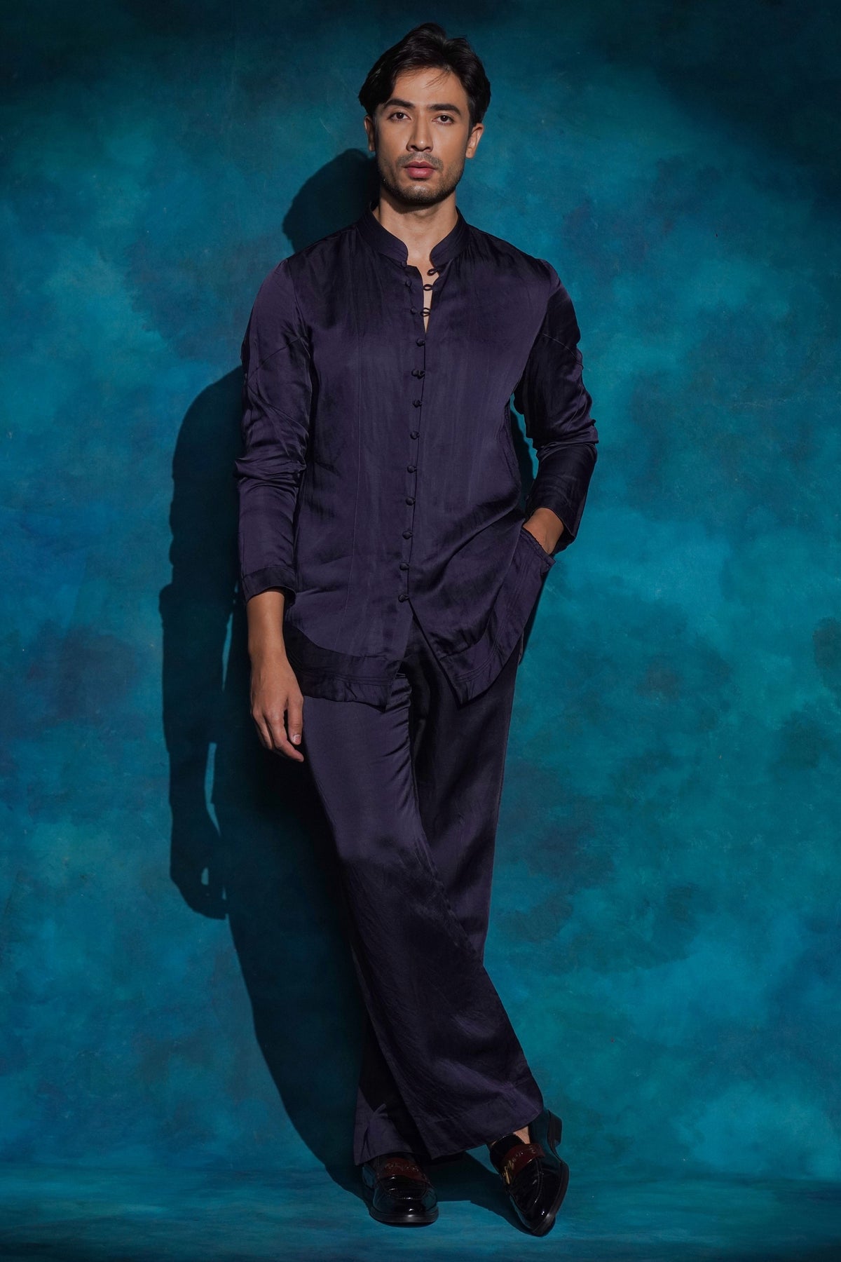 Midnight Blue Short Kurta Set
