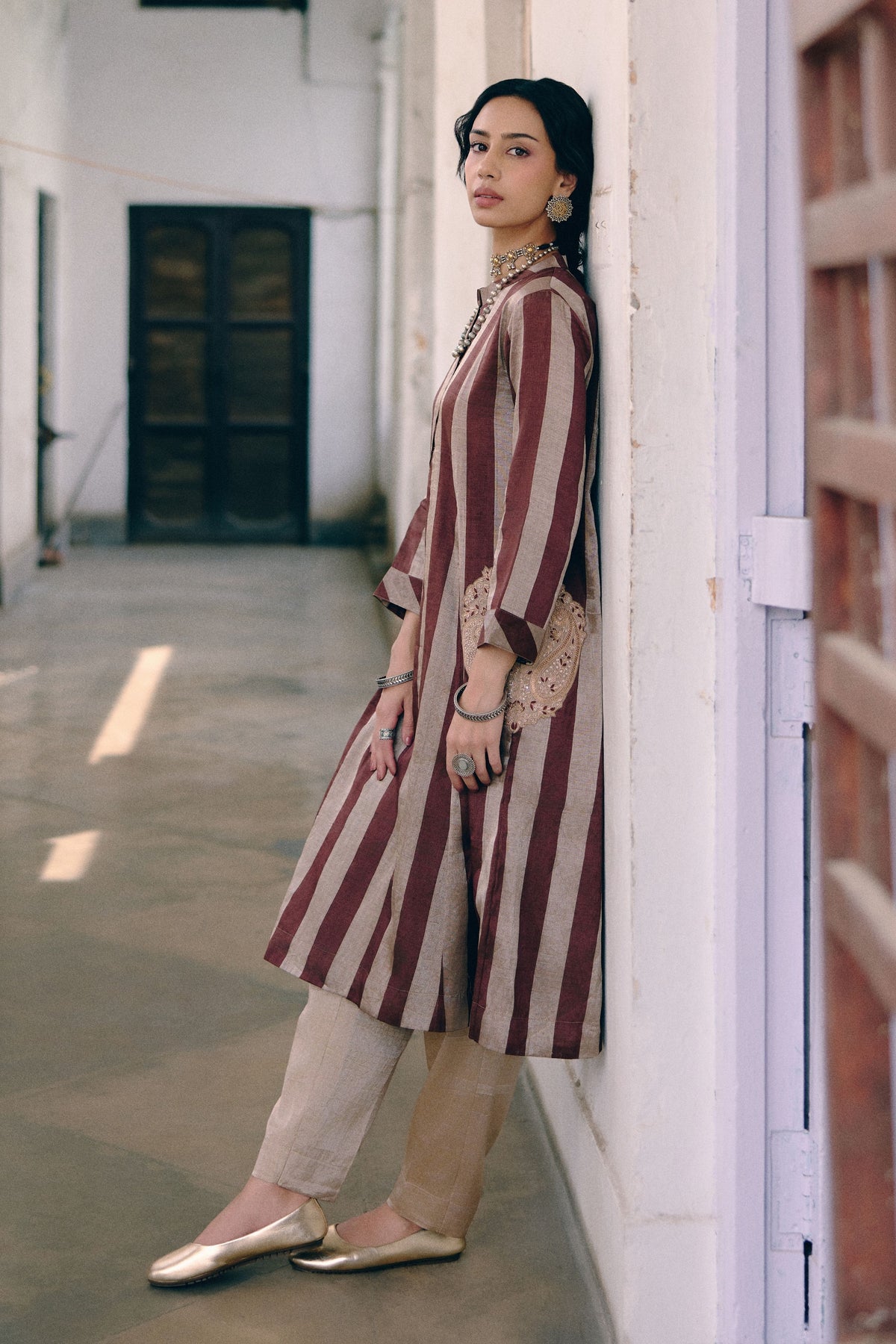 Paisley Striped Kurta Set