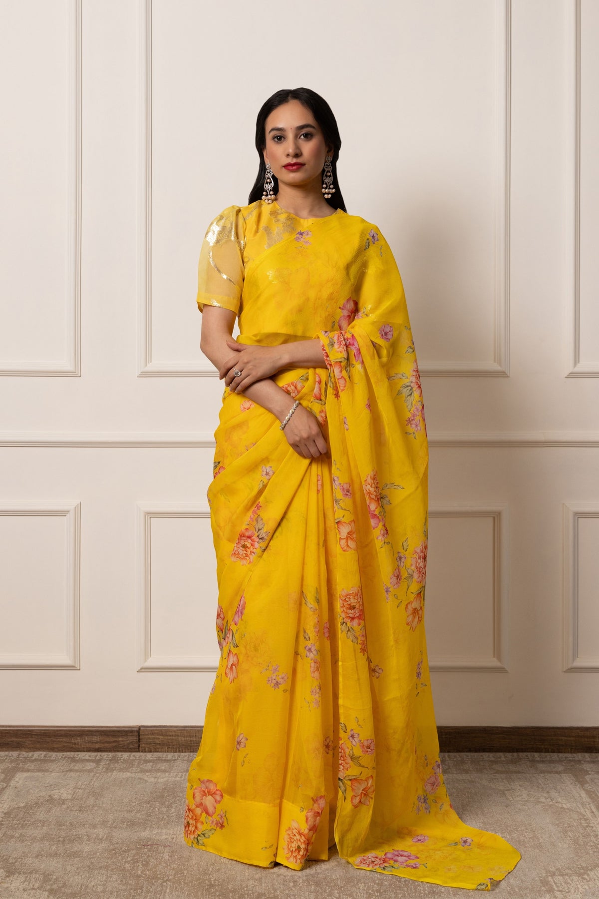 Athena Printed French Chiffon Saree