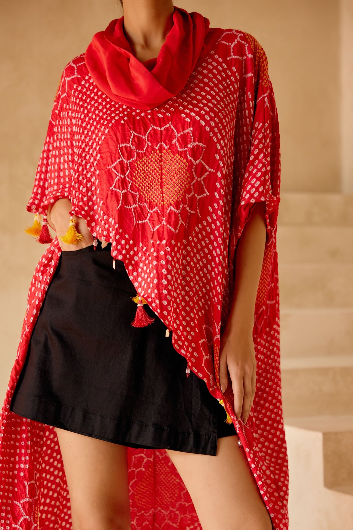 Cowl Neck Overlap Cape