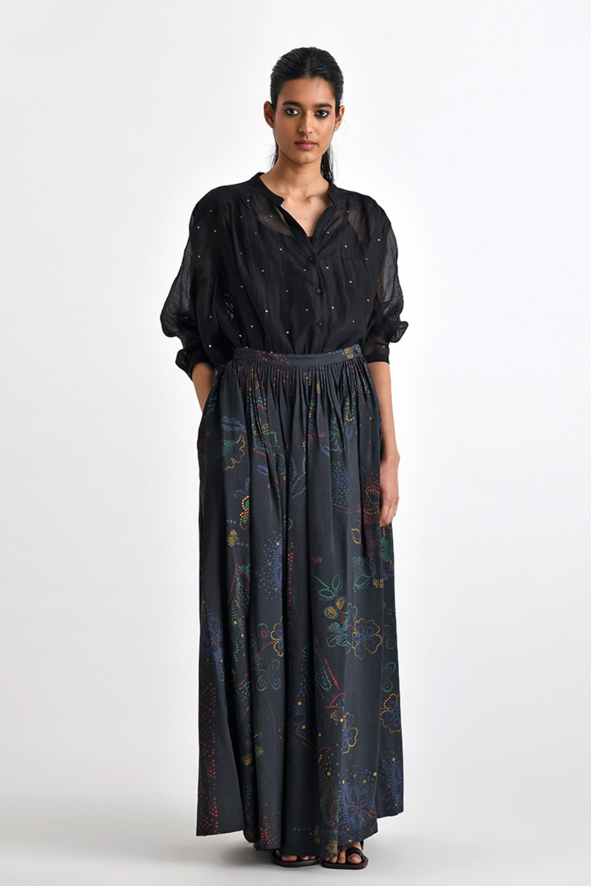 Pella Pleated Black Skirt