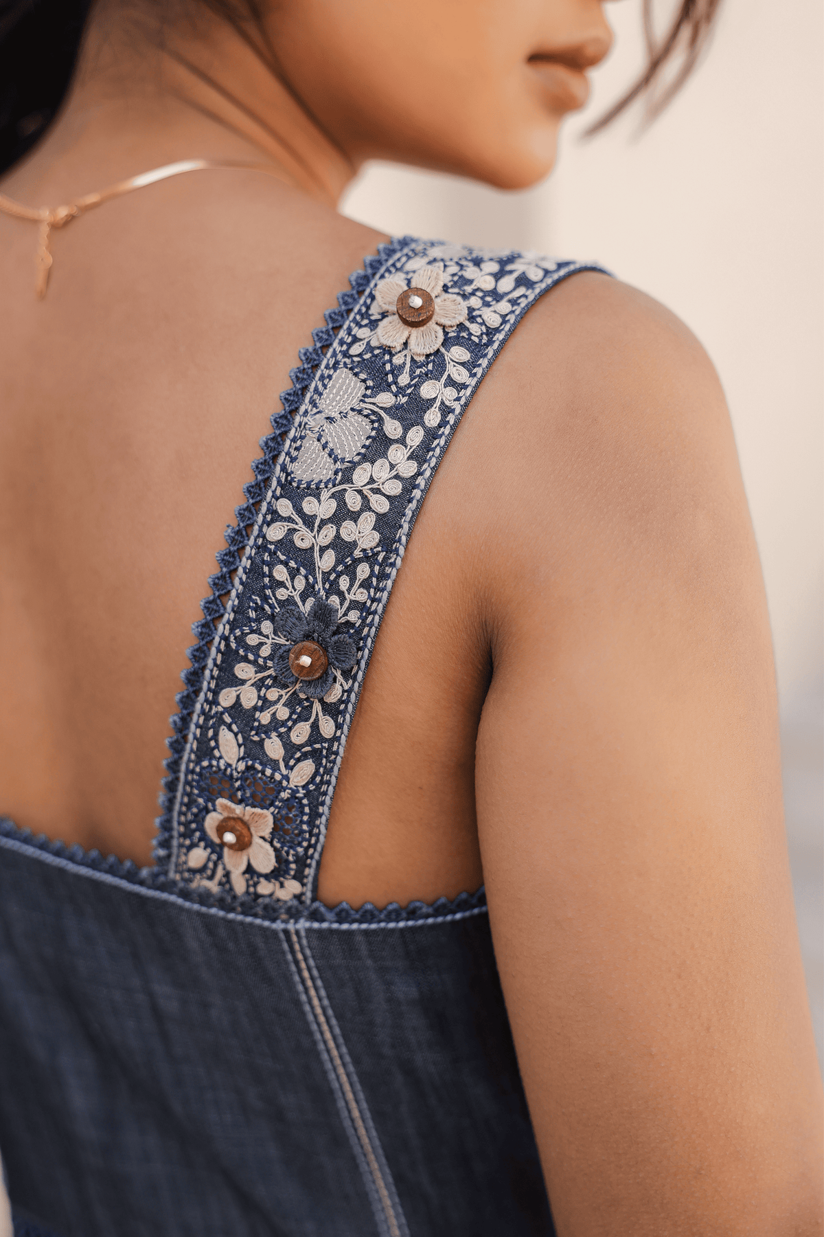Azure Corset Dress in Dark Blue