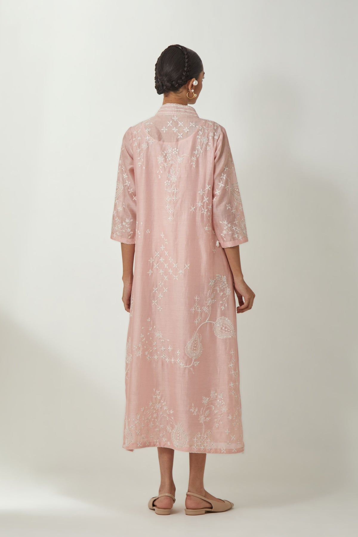 Pink Silk Chanderi Dress