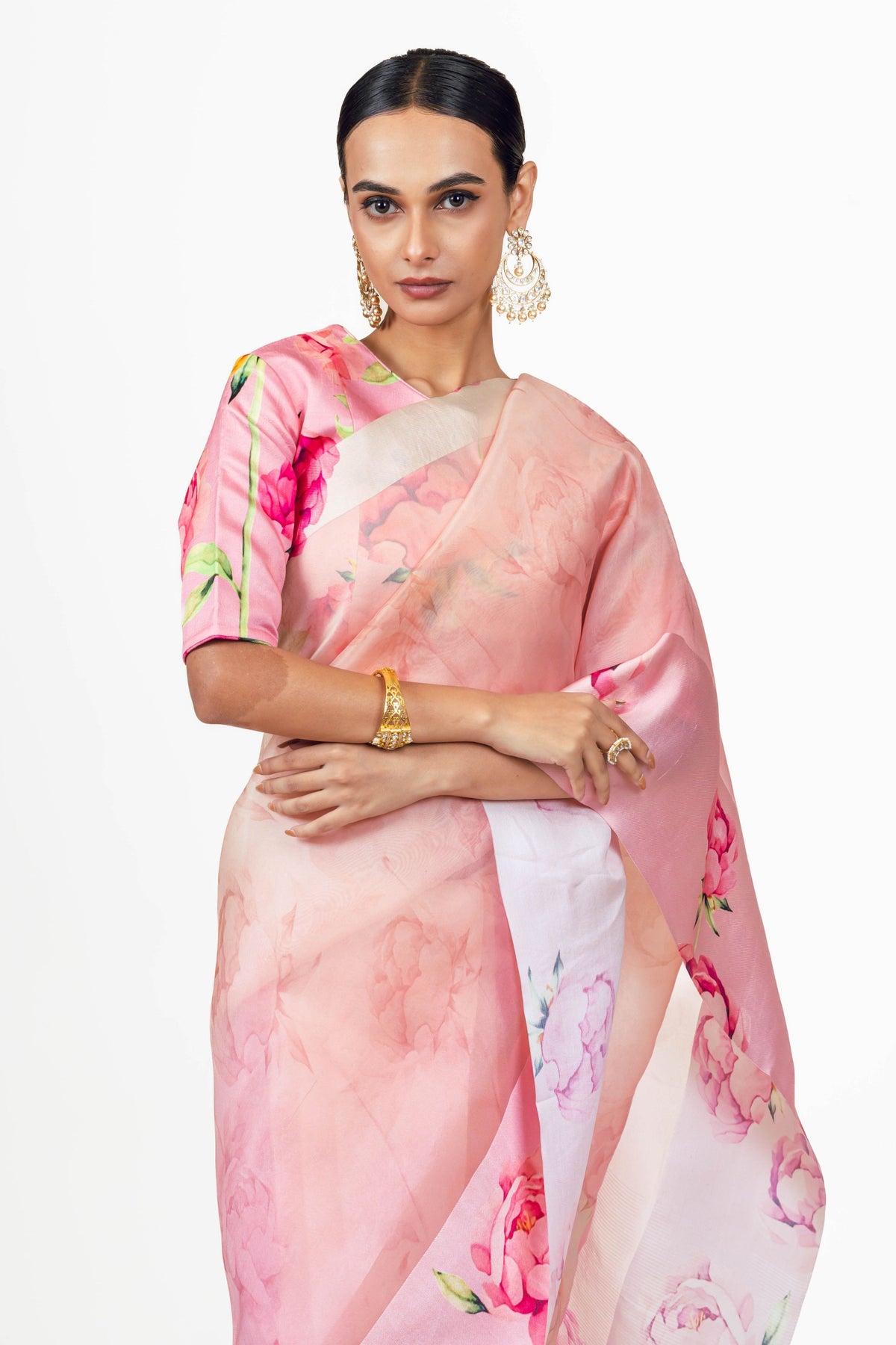Monica Pink Organza Saree