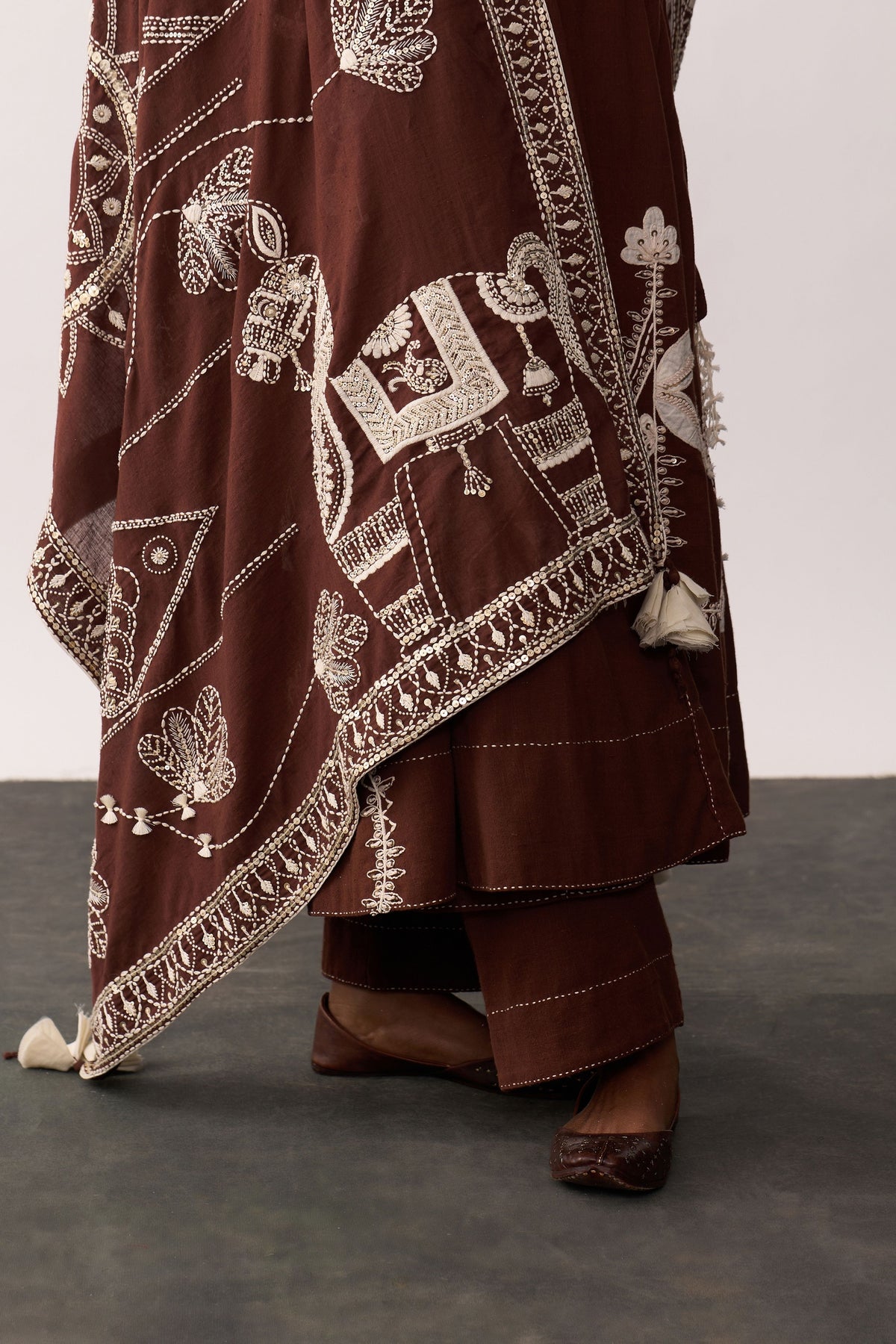 Rani Laxmi Brown Dupatta