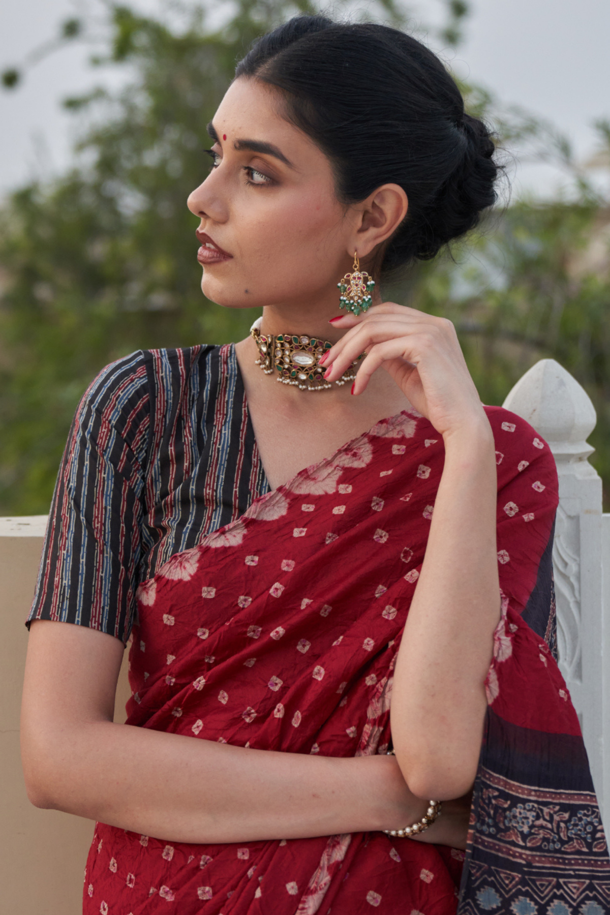 Parinita Maroon Saree
