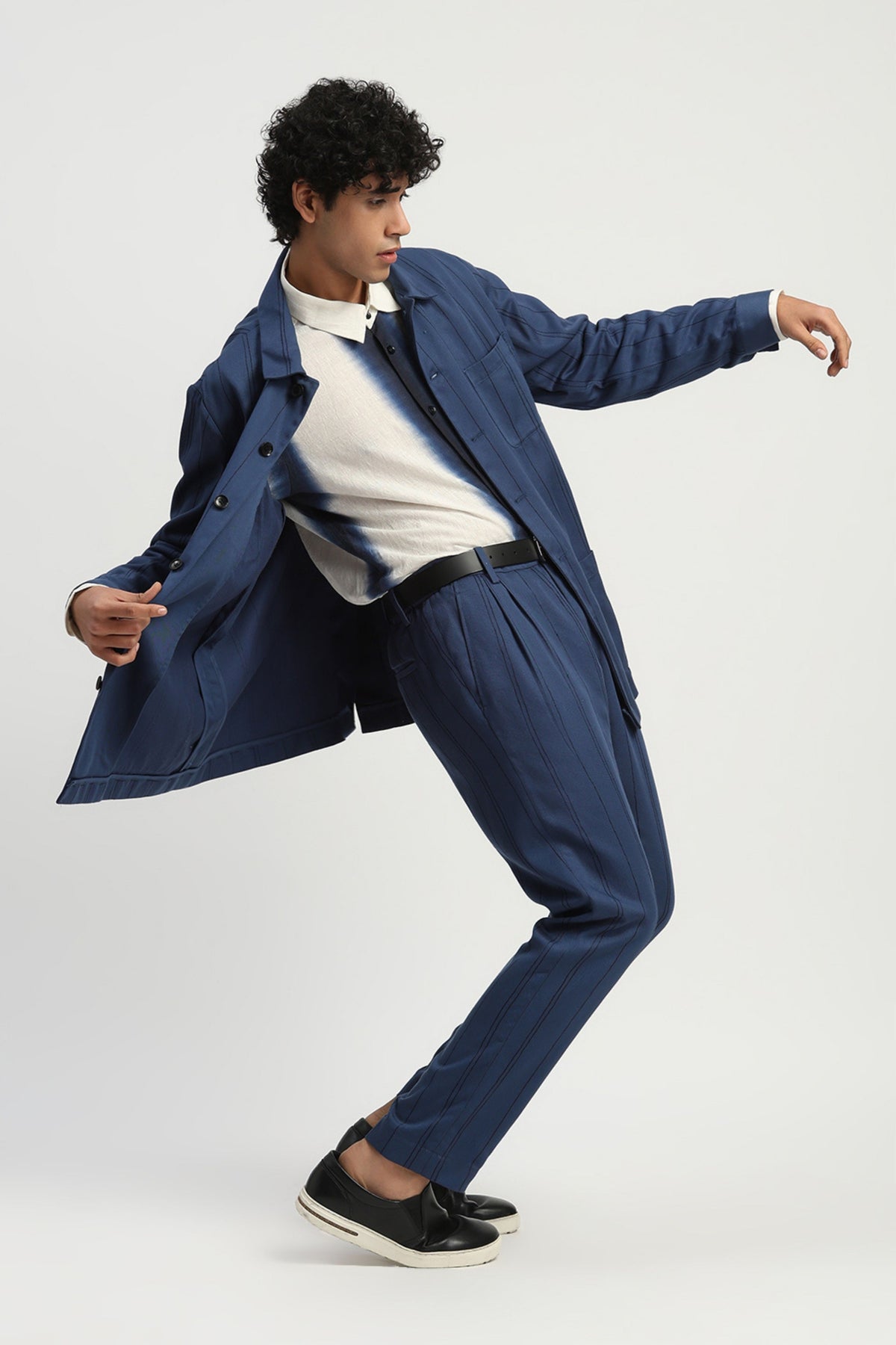 Shaded Aari Stripes Shirt Jacket