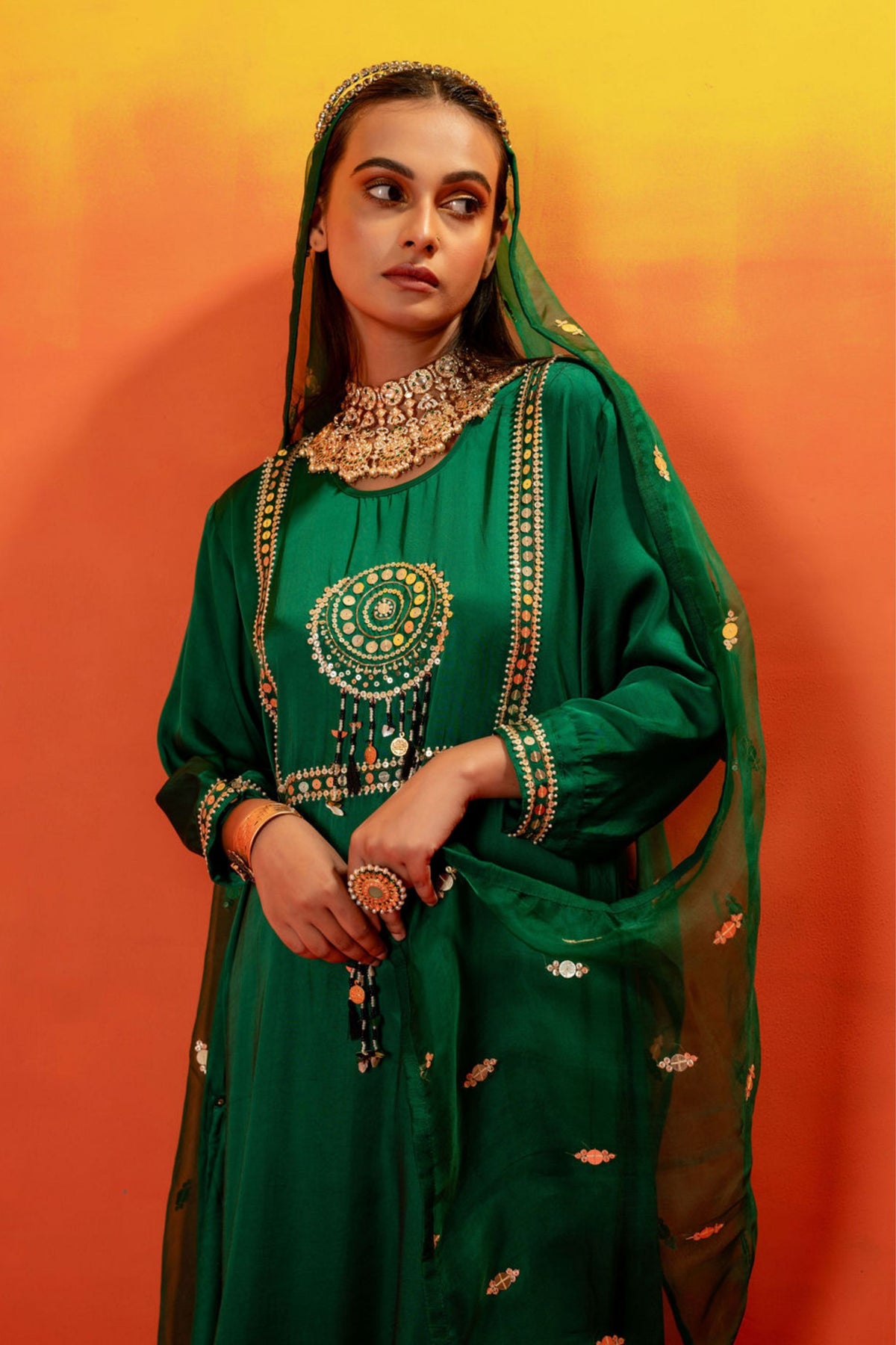 Vani Green Straight Kurta Set