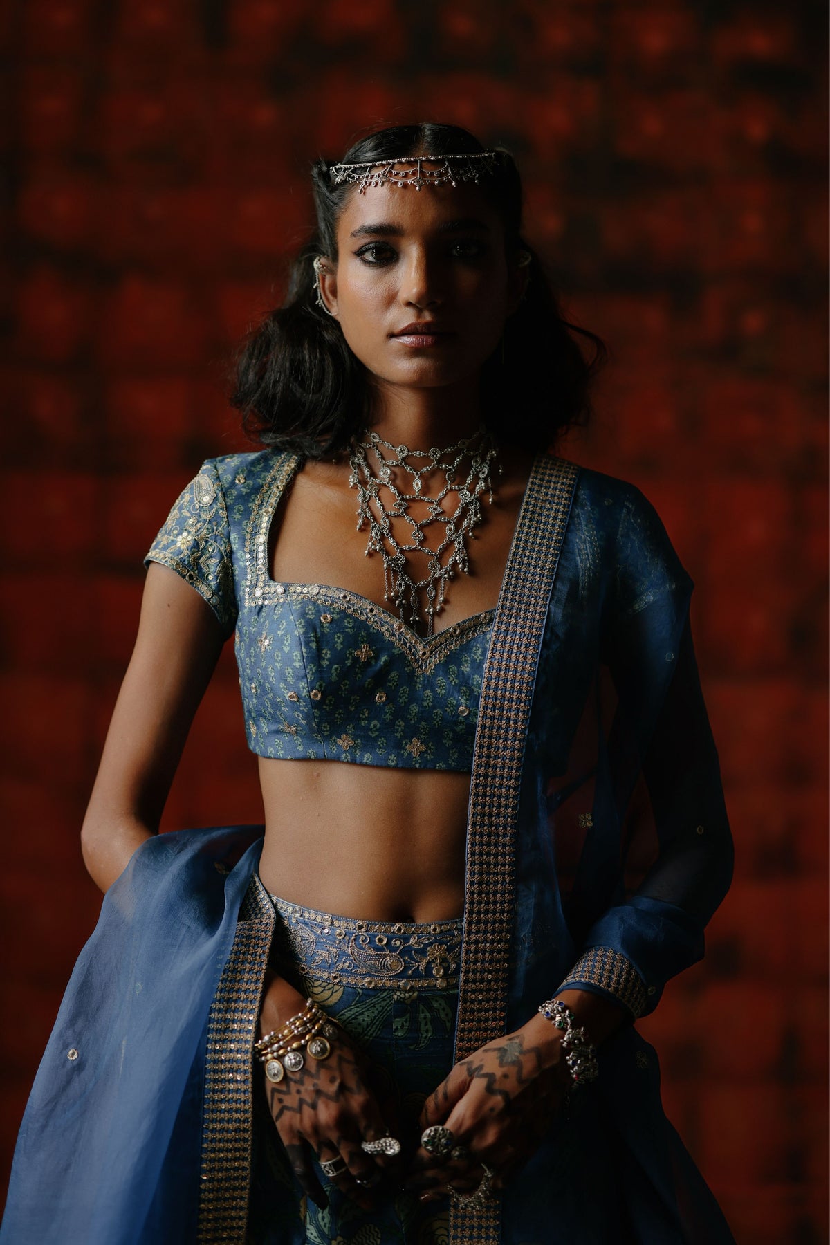 Indigo Lehenga Set
