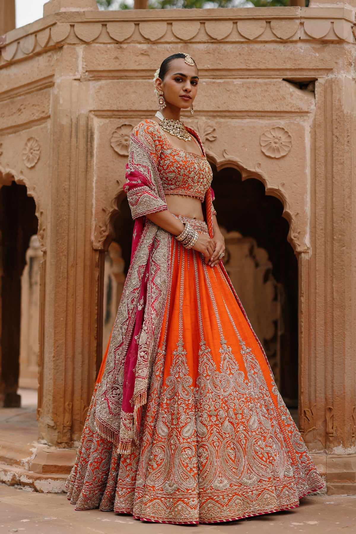 Nagma Orange Lehenga Set