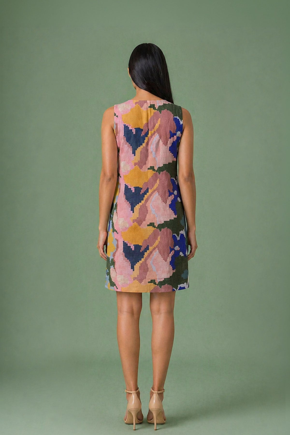 Sage Ikat Short Dress