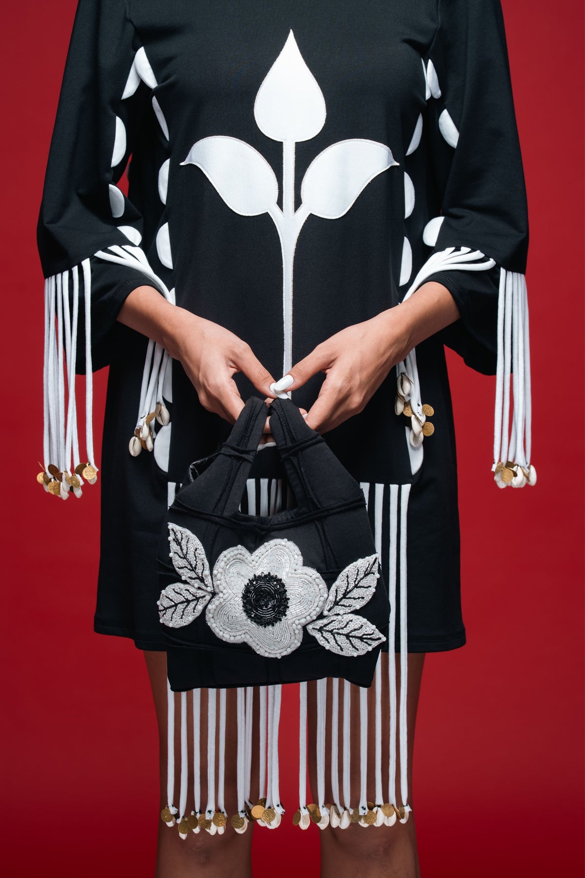 Trident Motif Mini Dress