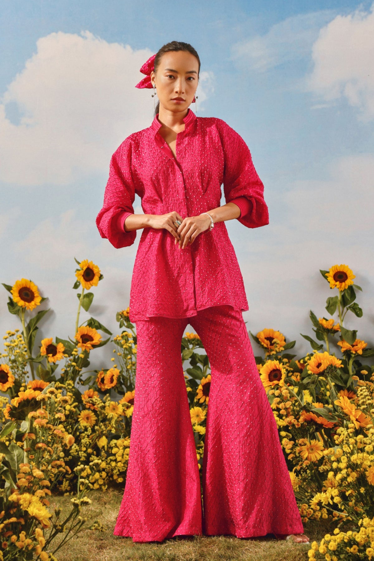 Bandhani Pintuck Dress