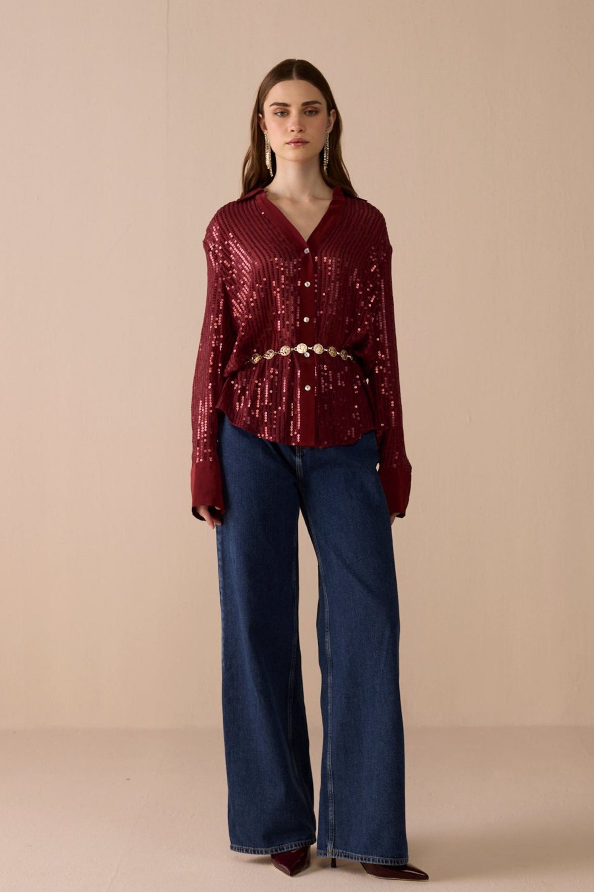 Burgundy Glam Shirt