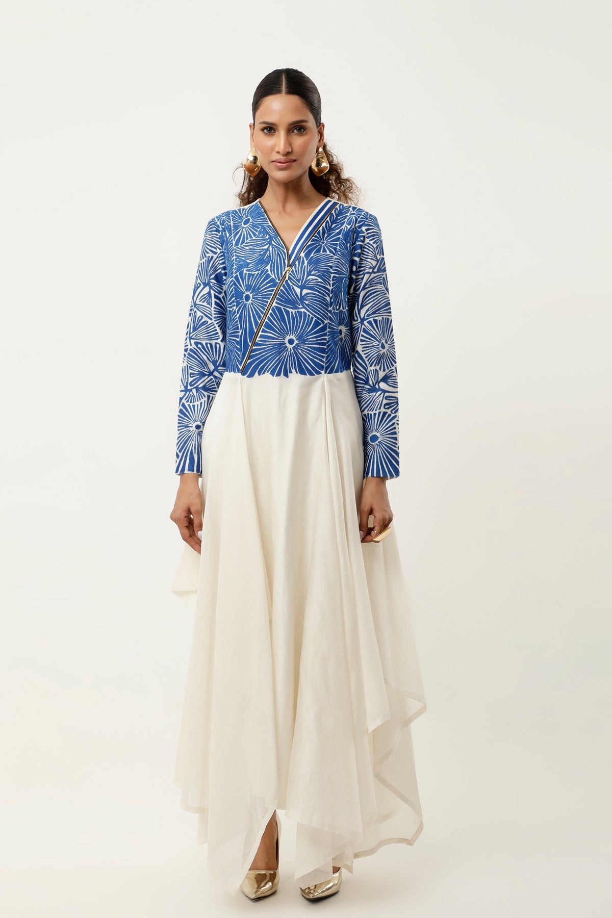 Cobalt Zippered Asymmetrical Co-ord Set