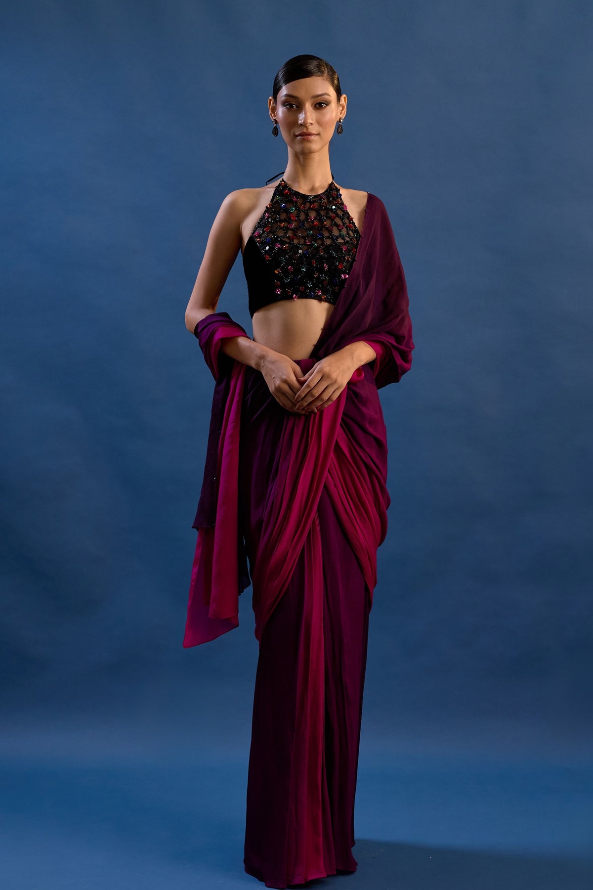Helen Draped Saree Set