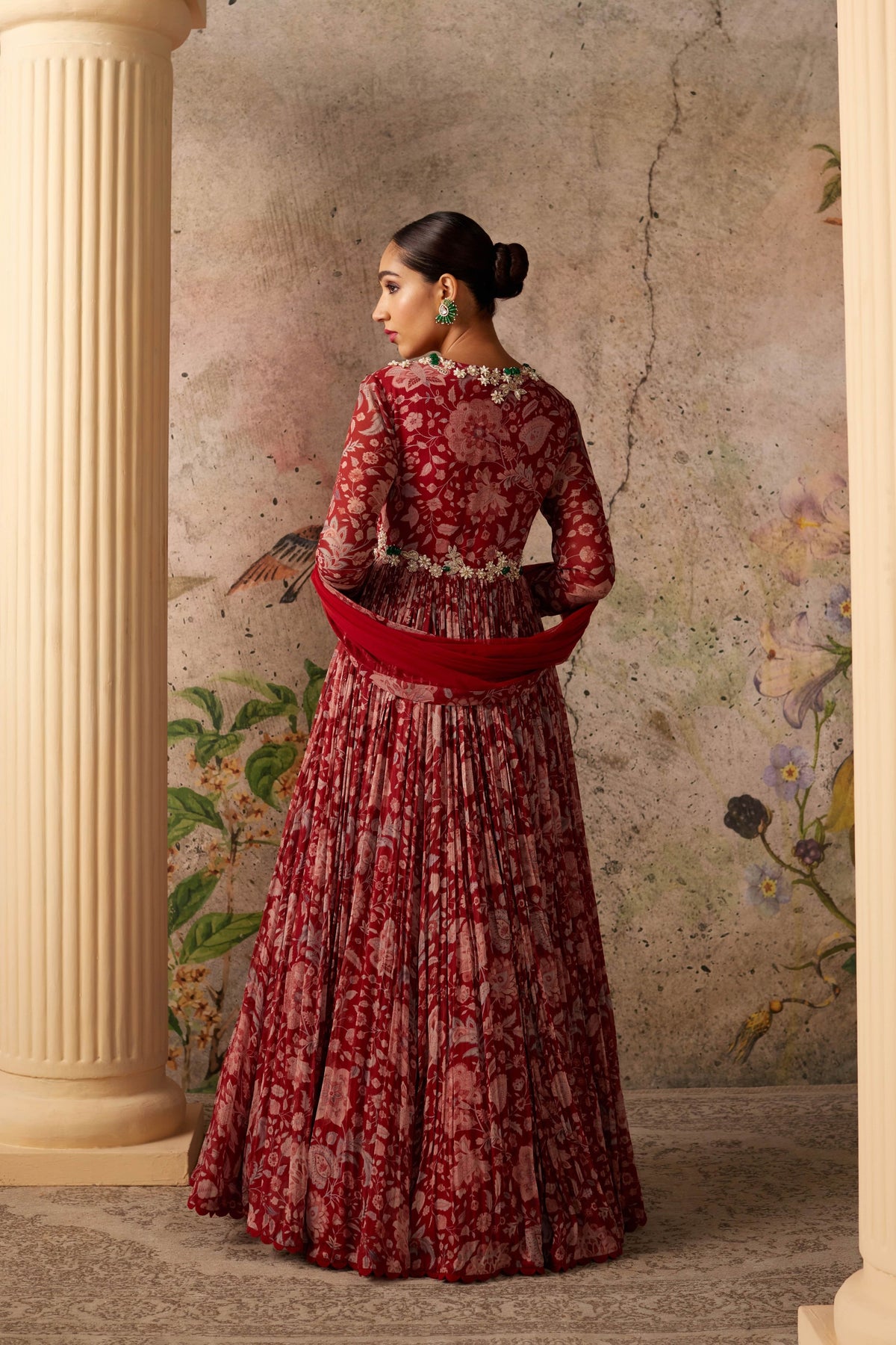 Flair Red Ochre Anarkali Set