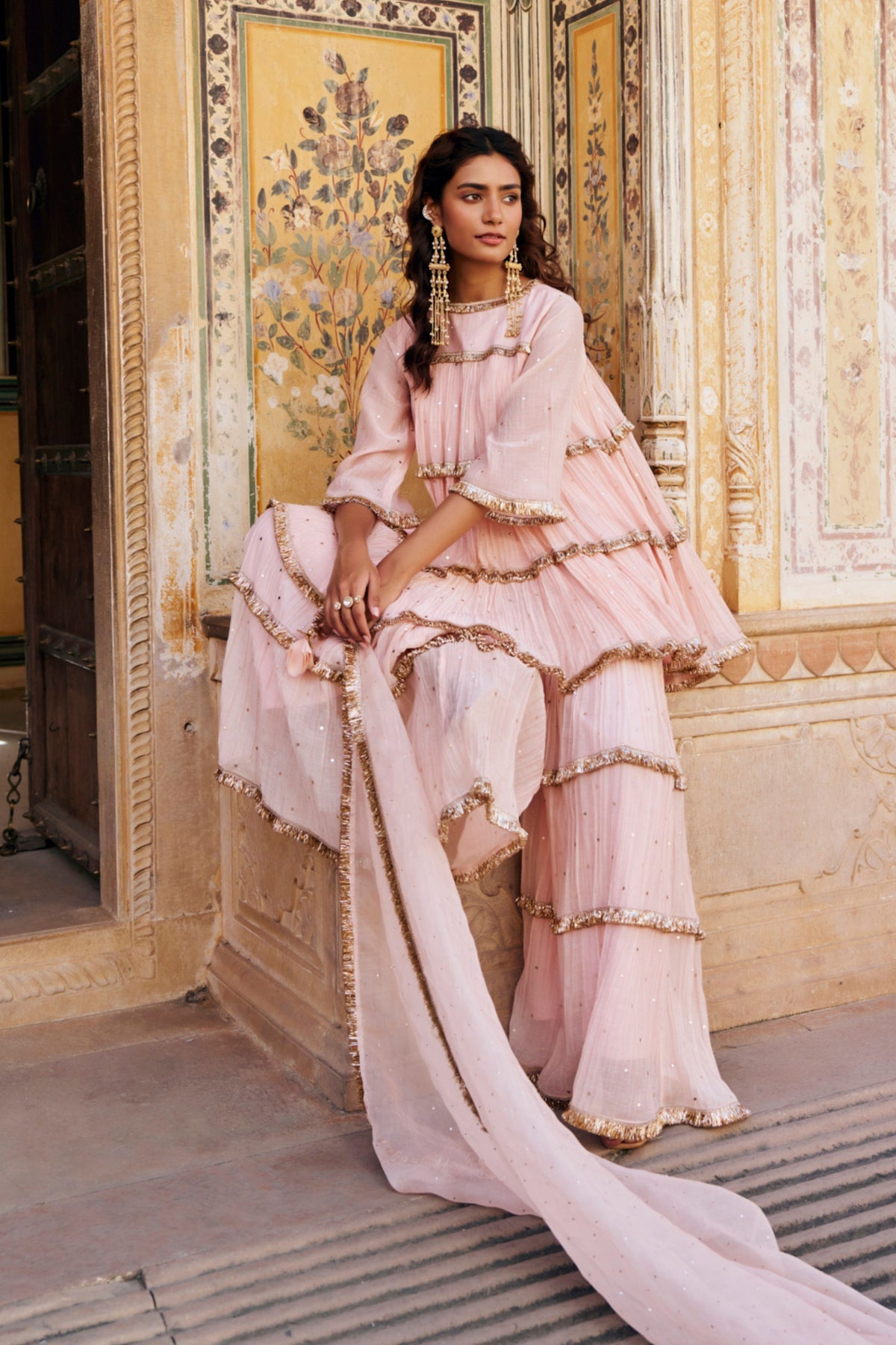 Vintage Blush Sharara Set