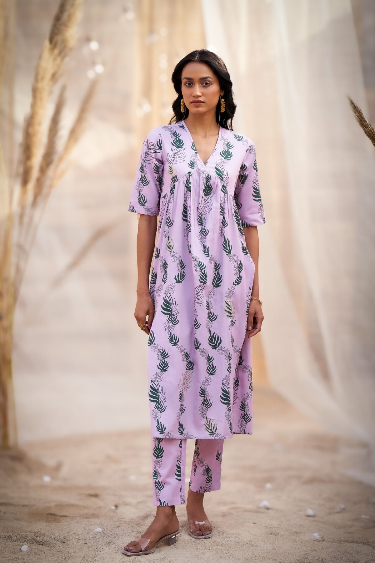 Reveria Printed Gathered Kurta Set