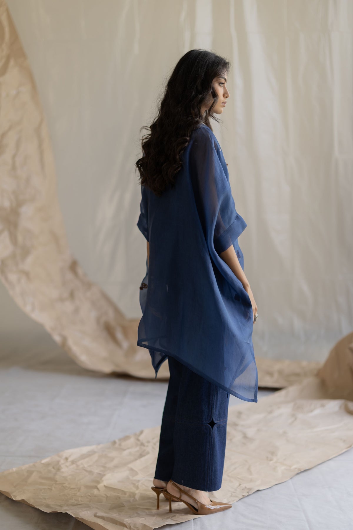 Dark Blue Kaftan Top and Pants